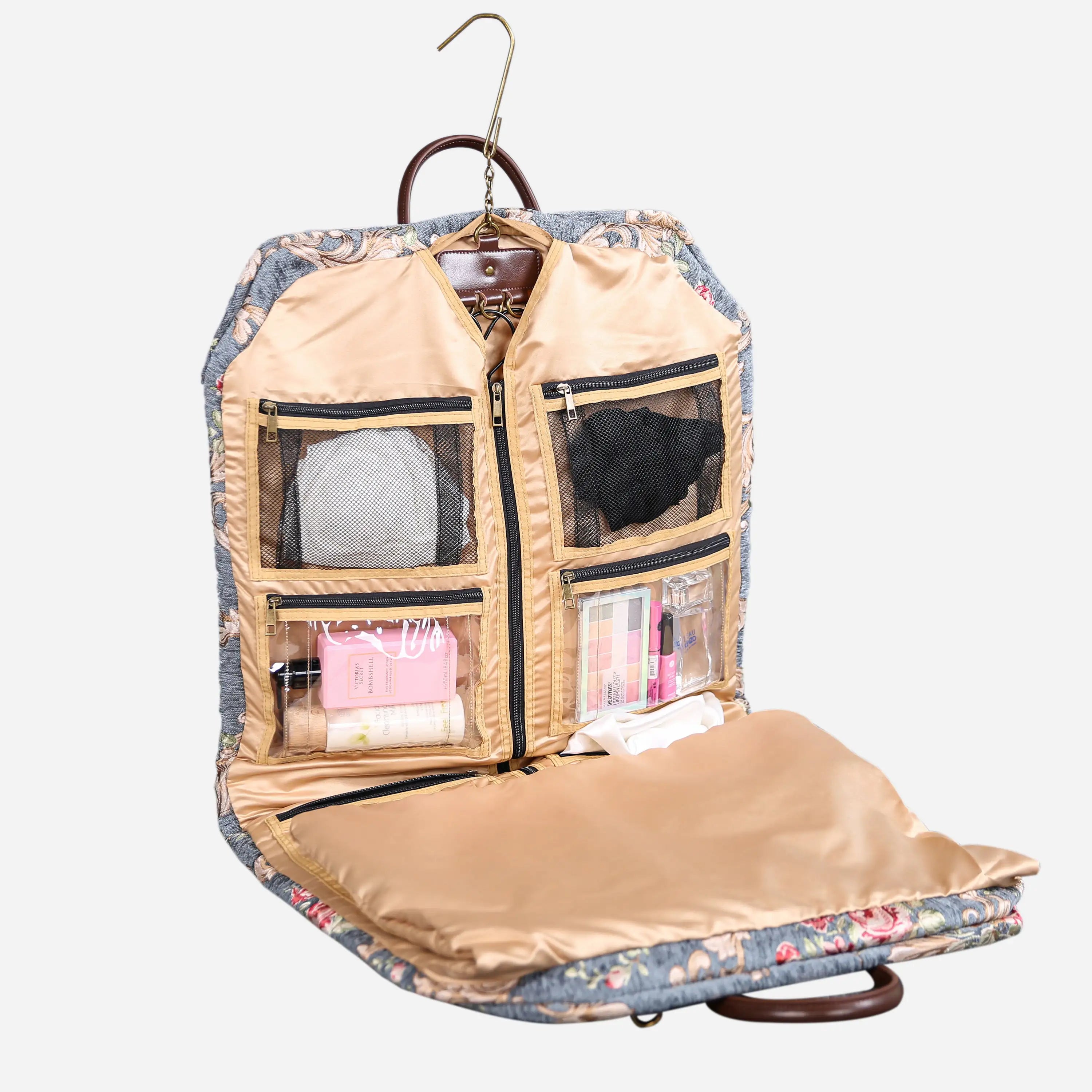Baroque Garden Grey Carpet Garment Bag carpet bag of America in use