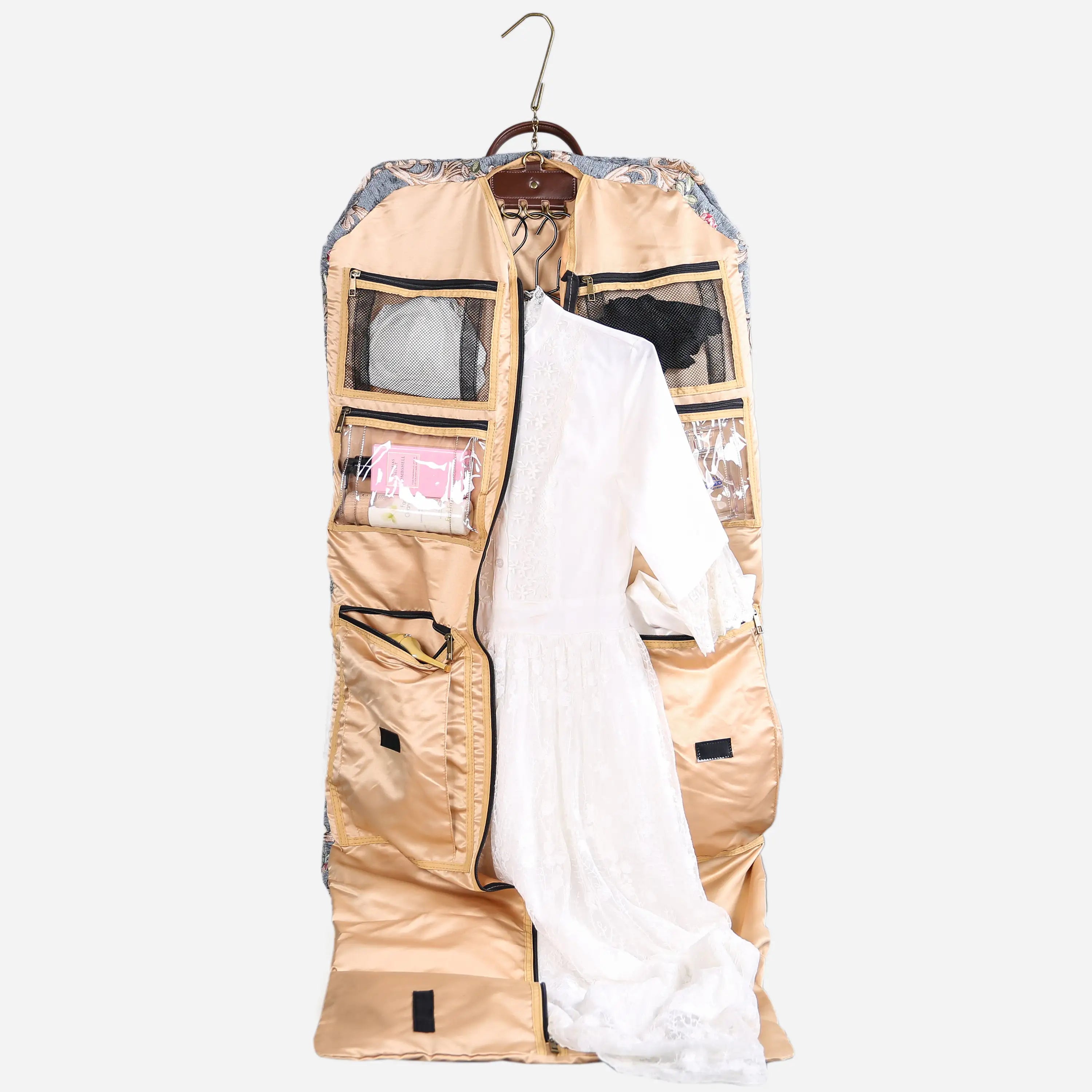 Baroque Garden Grey Carpet Garment Bag carpet bag of America in use