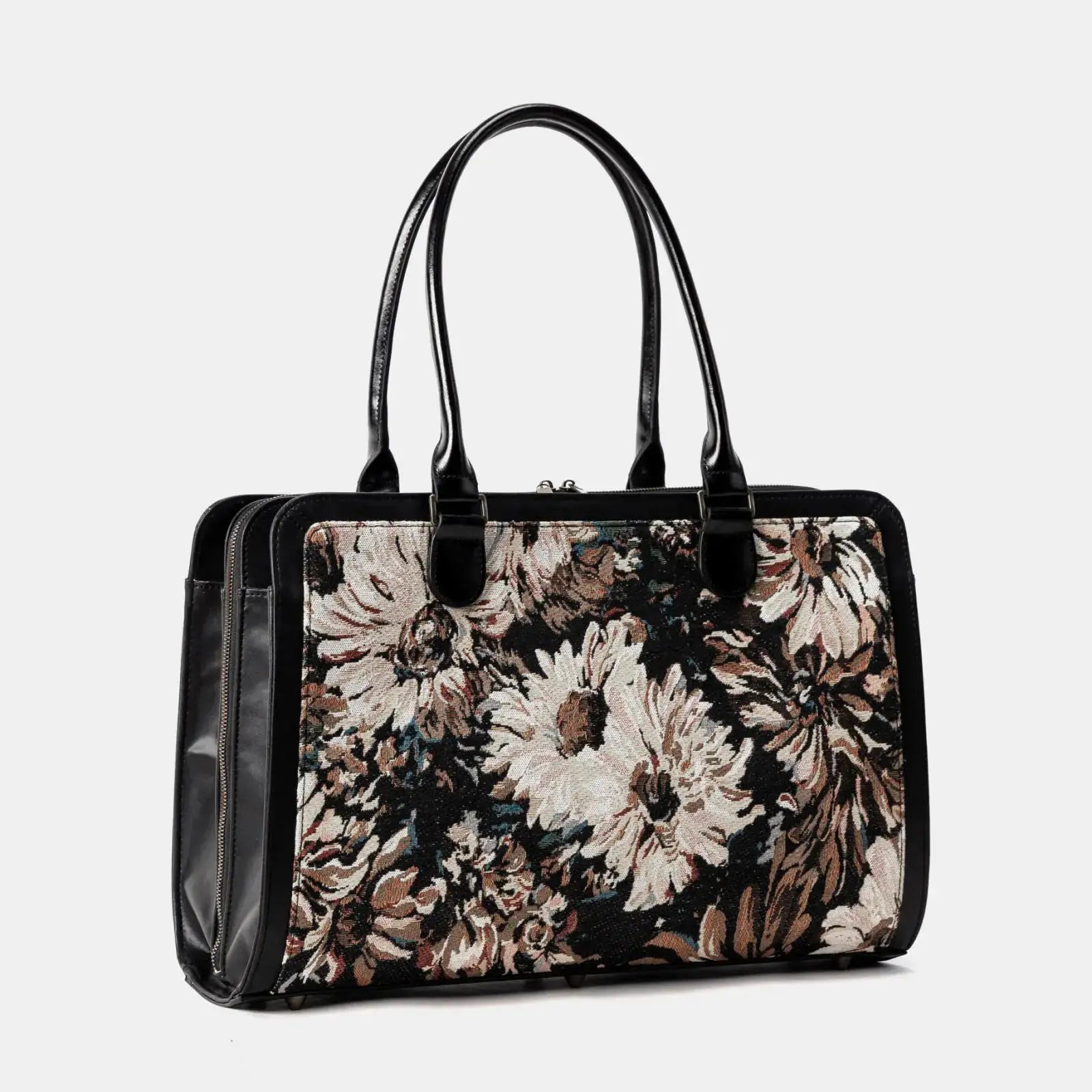 Blooming Daisy Black Business Tote of America side front