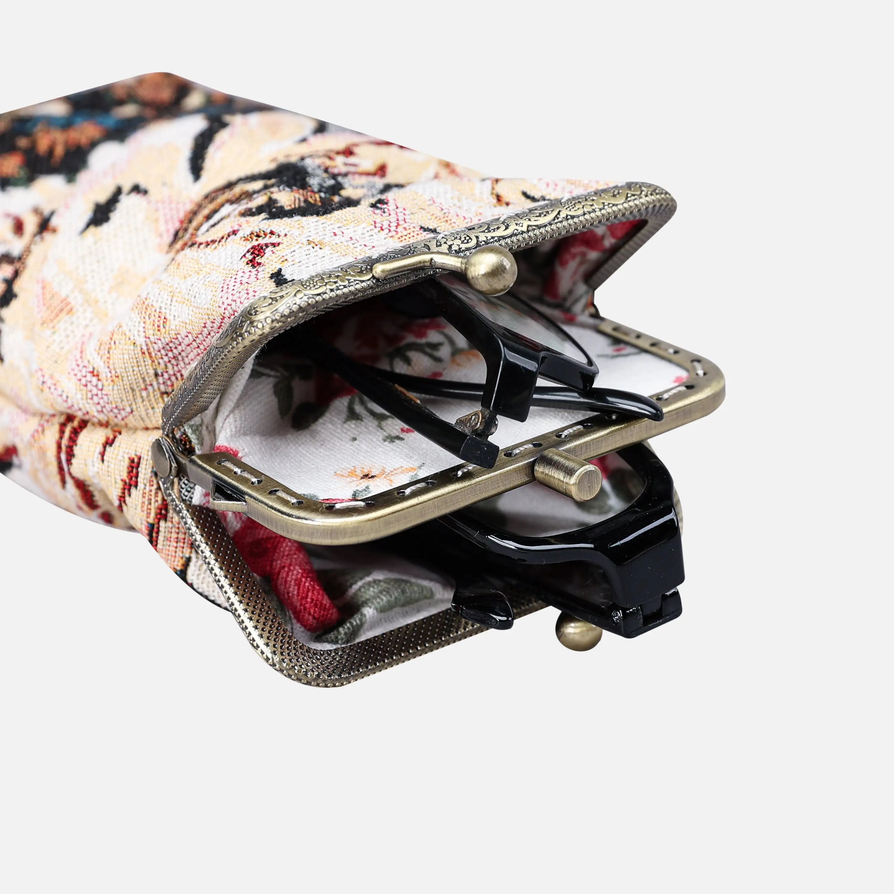 Blooming Daisy Black  Carpet Eyeglasses Case of America with glasses-4