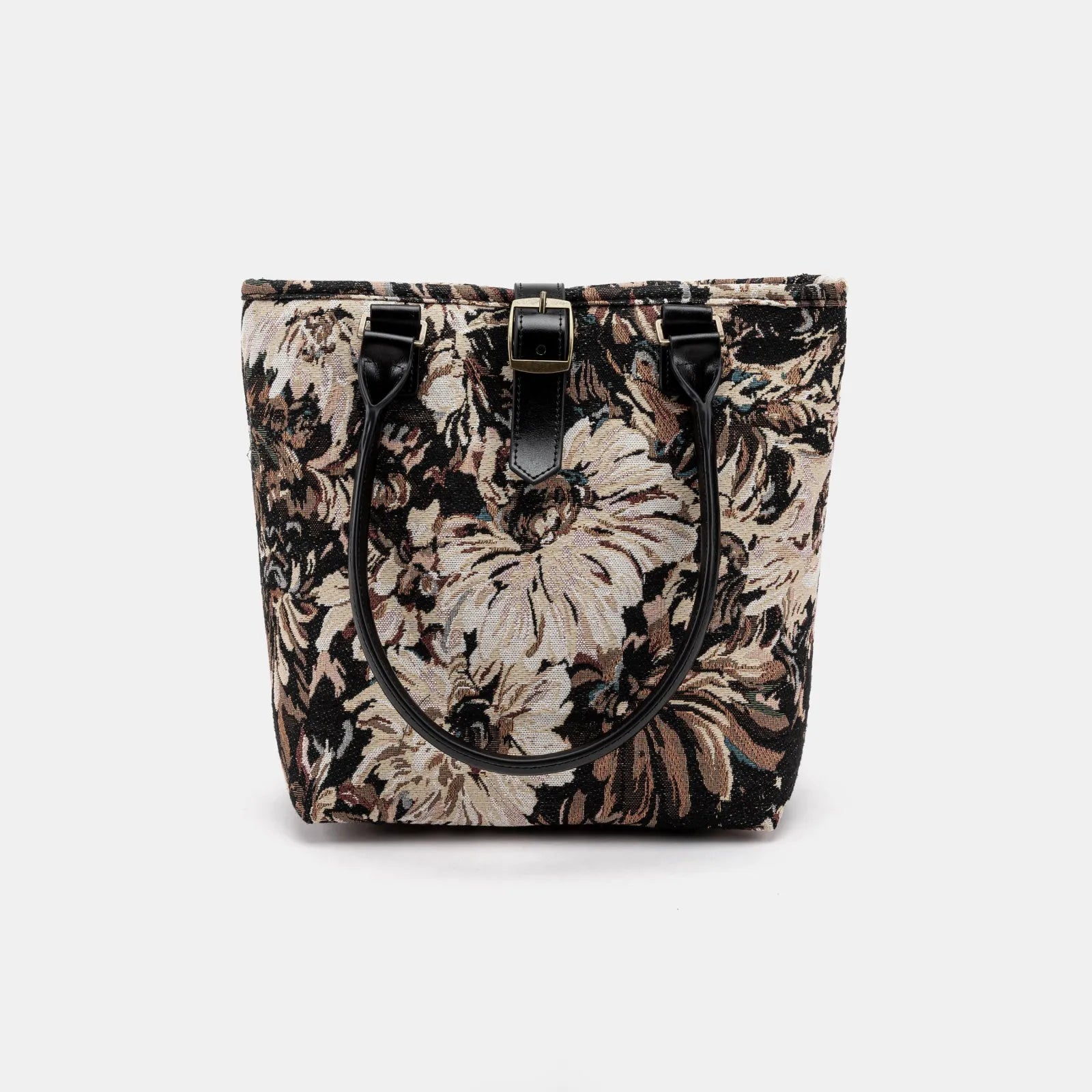 Blooming Daisy Black Everyday Tote Bag of America with shoulder strap