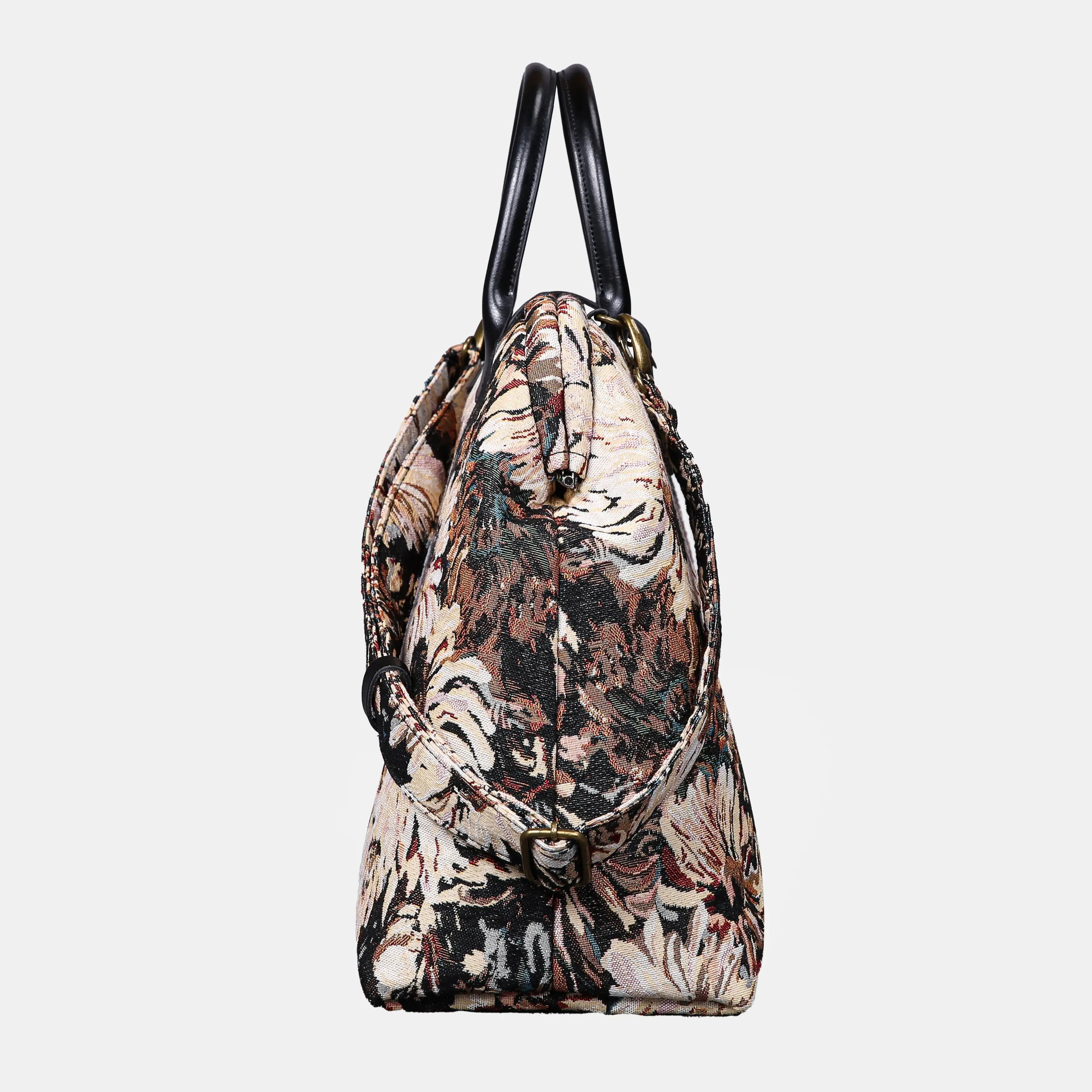 Blooming Daisy Black Mary Poppins Weekender Carpetbag of America side