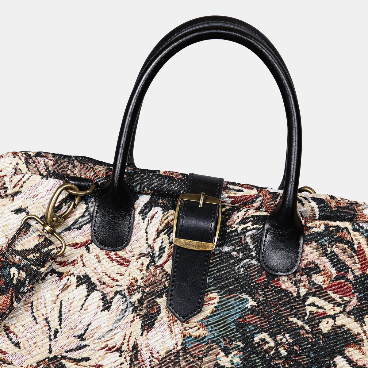 Blooming Daisy Black Mary Poppins Weekender Carpetbag of America buckle