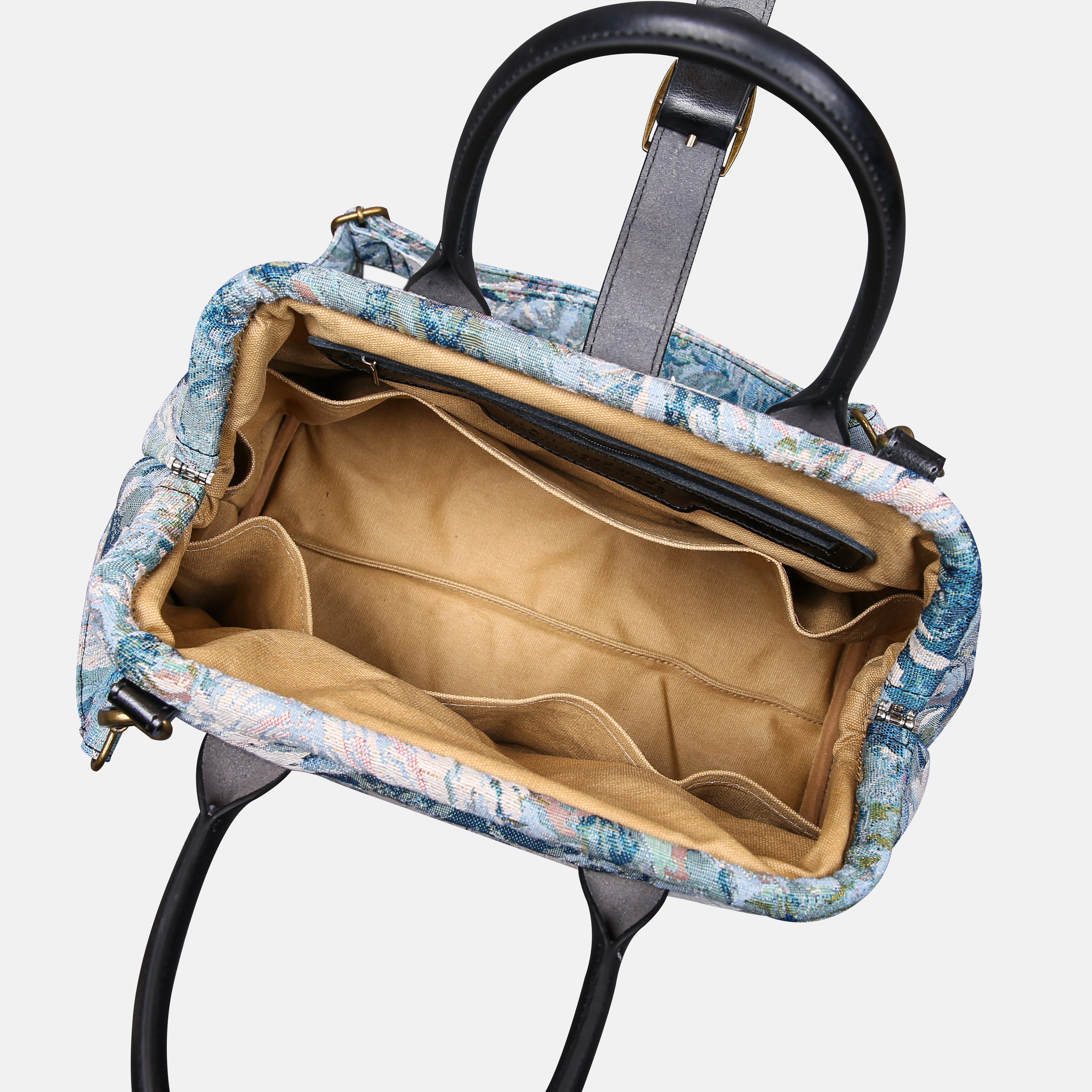 Blooming Daisy Blue Carpet Handbag Purse carpet bag MCW Handmade inside