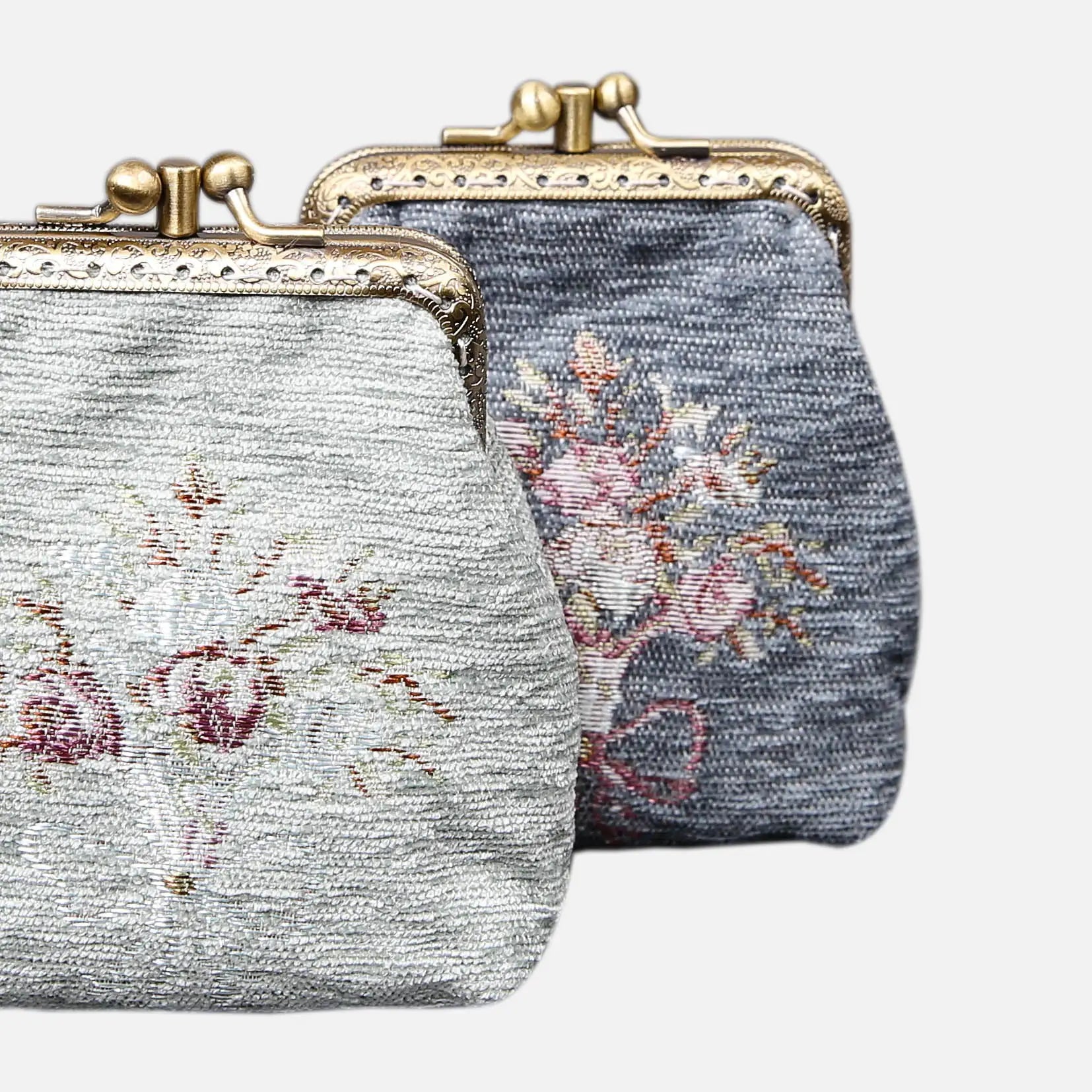 Bouquet Pattern Series Double Kiss Clasp Coin Purse  MCW Handmade-8
