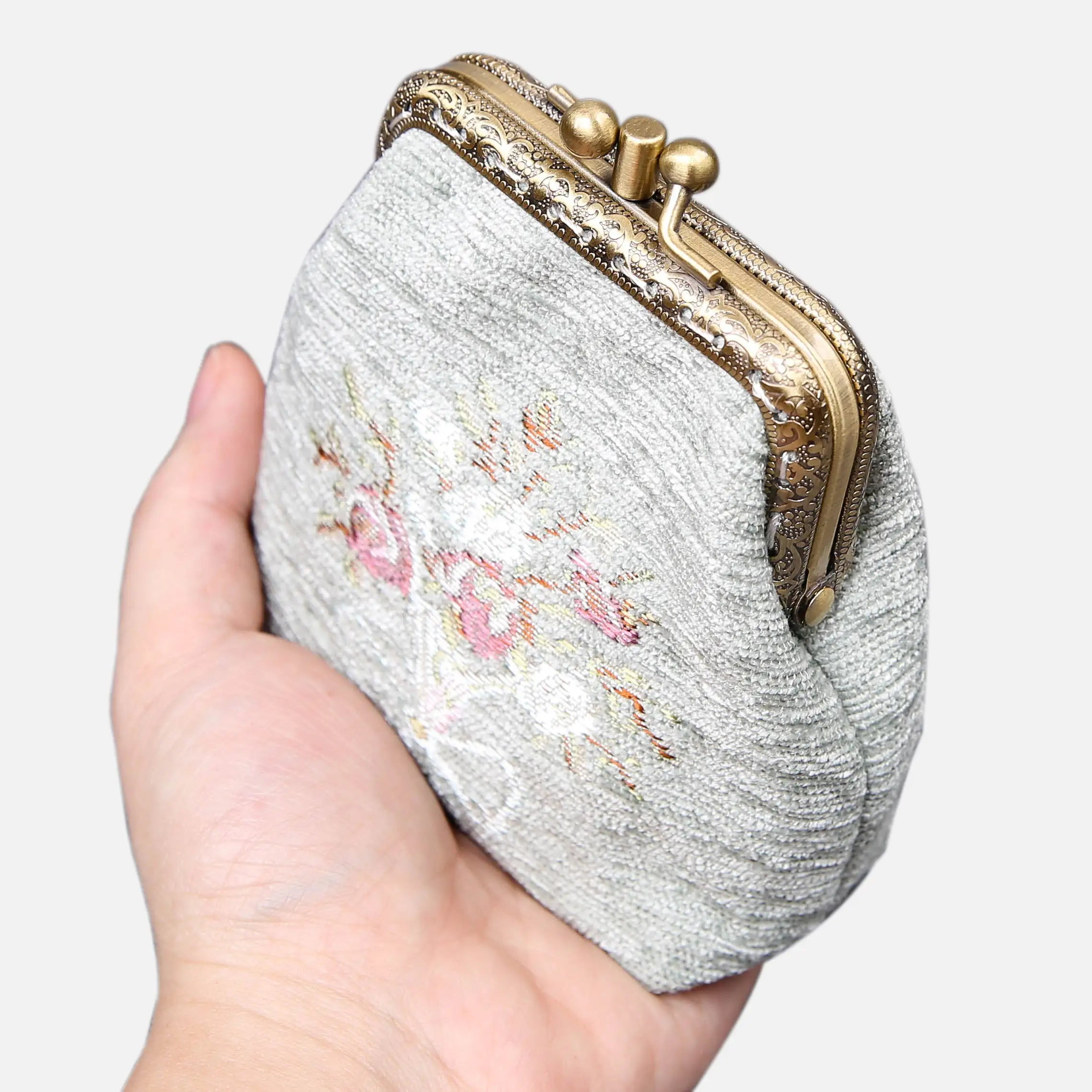 Bouquet Pattern Series Double Kiss Clasp Coin Purse  MCW Handmade