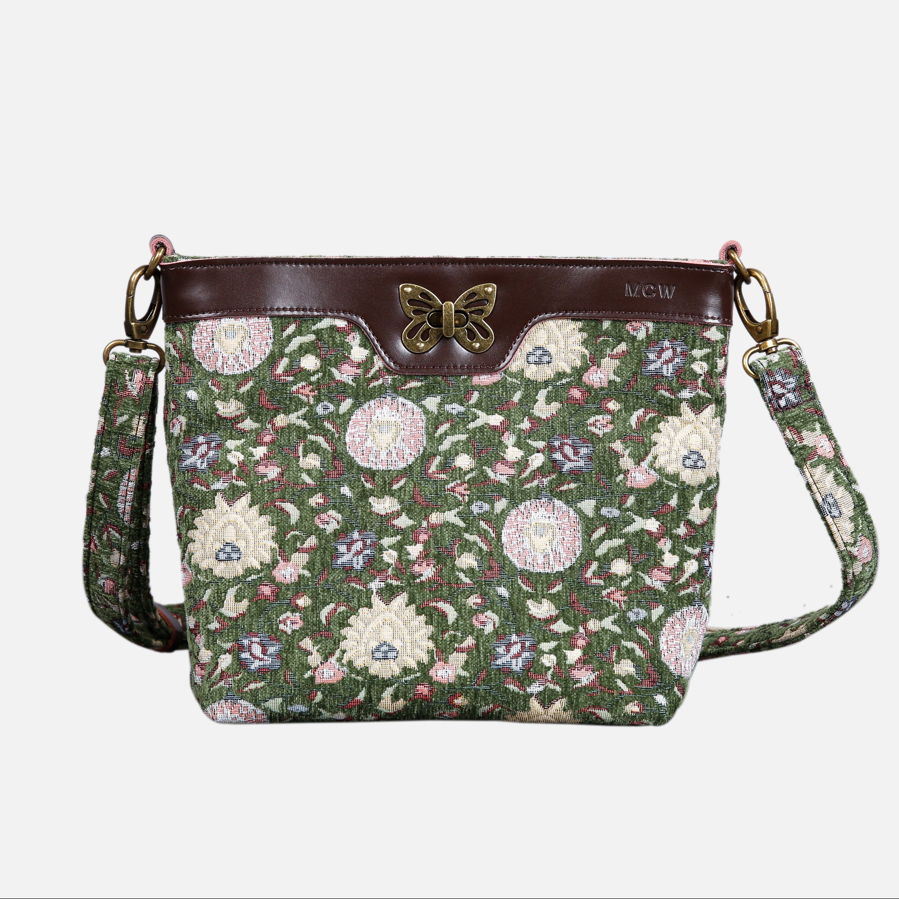 Oriental Arugula Green Carpet Crossbody Bag carpet bag MCW Handmade of America main