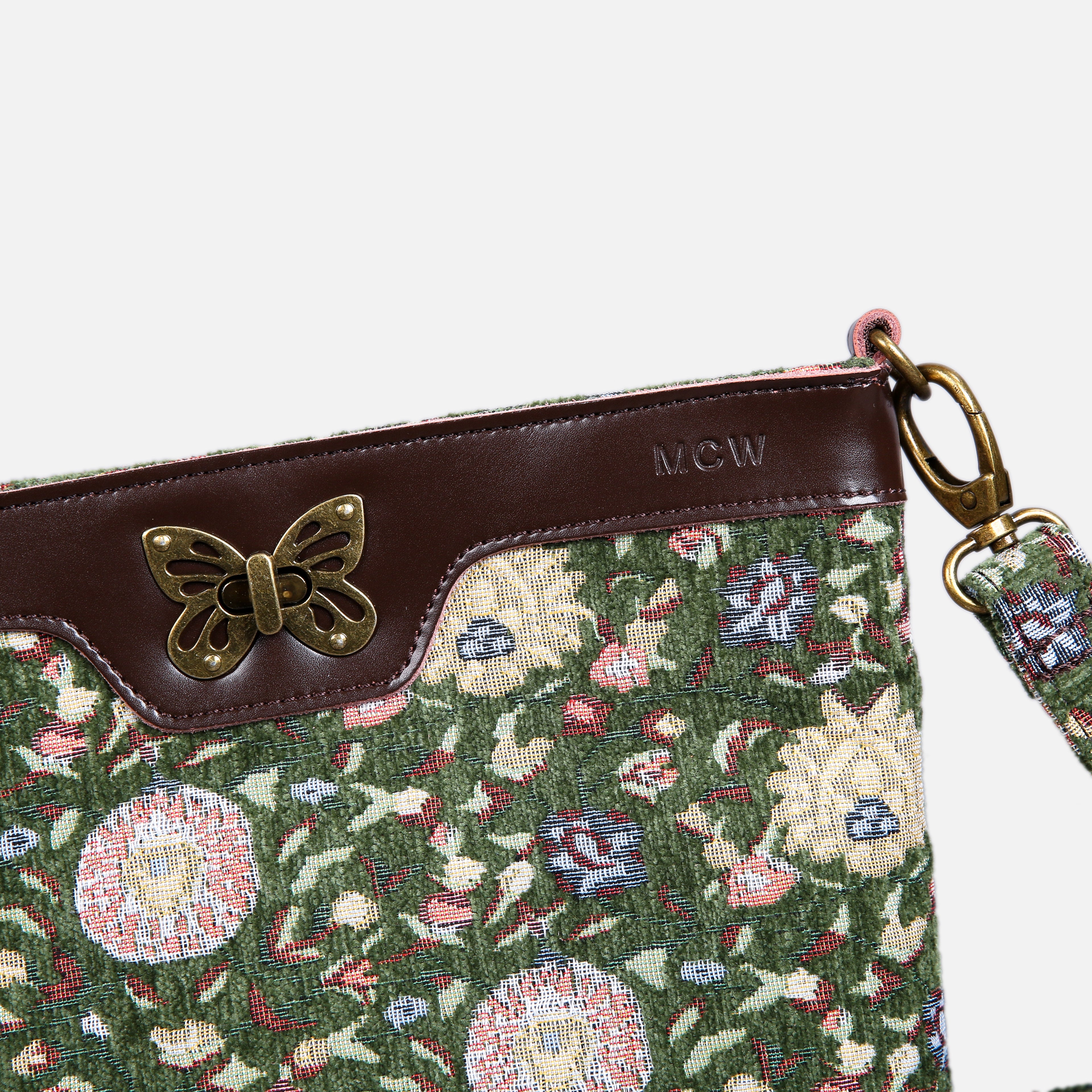 Oriental Arugula Green Carpet Crossbody Bag carpet bag MCW Handmade of America details