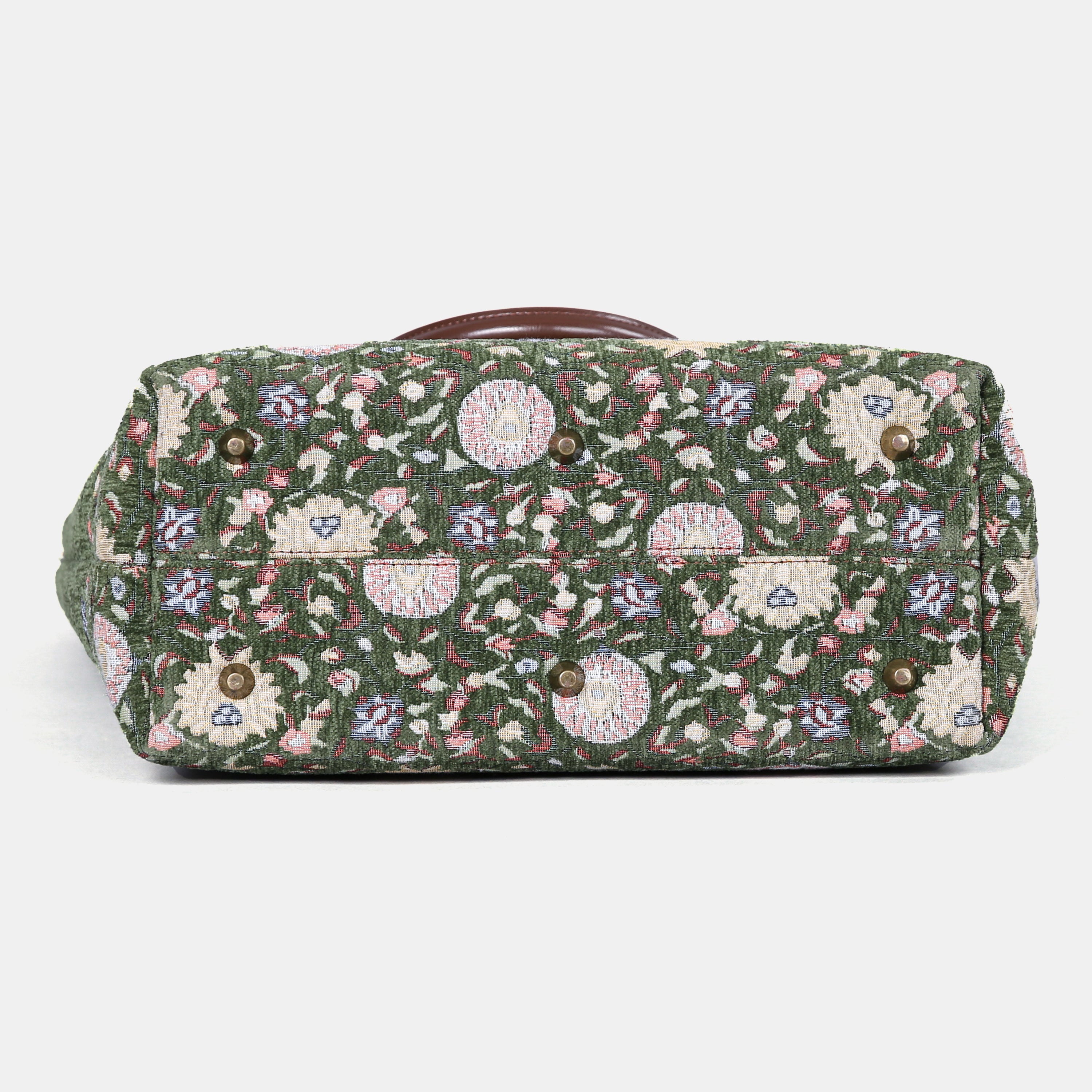 Oriental Arugula Green Carpet Tote Shopper carpet bag of America bottom