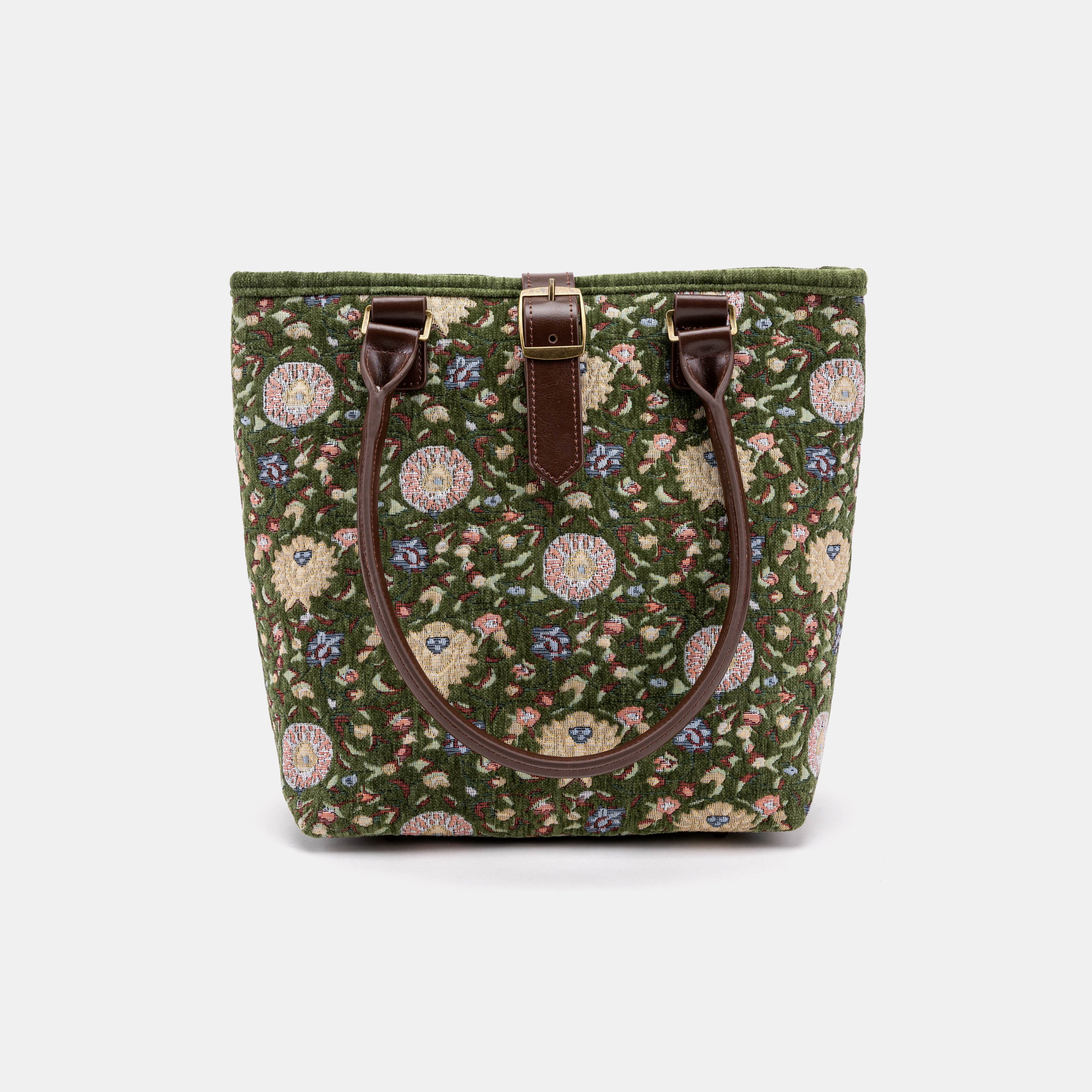 Bouquet Rose Arugula Green Everyday Tote of America with shoulder strap