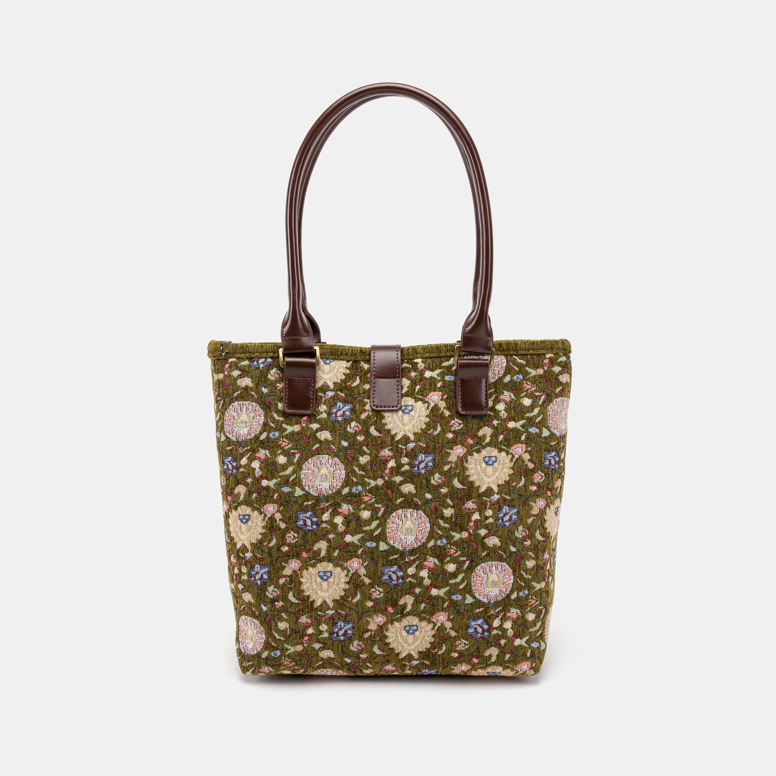 Bouquet Rose Avocado Everyday Tote Bag Carpetbag of America  back