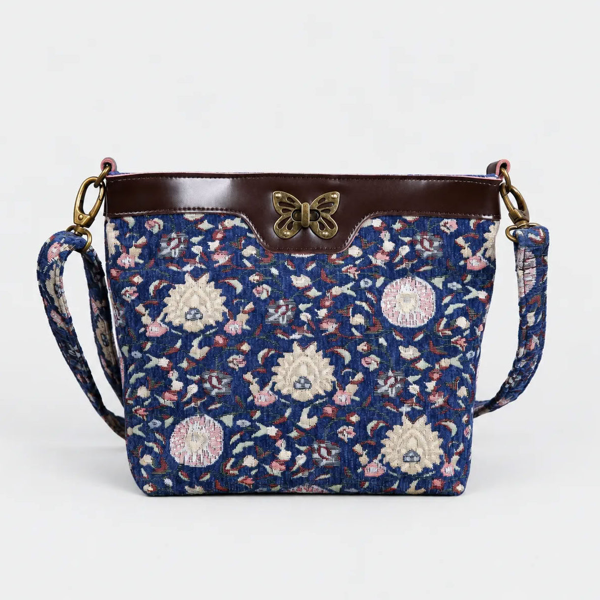 Bouquet Rose Blue Carpet Crossbody Bag carpet bag MCW Handmade of America main