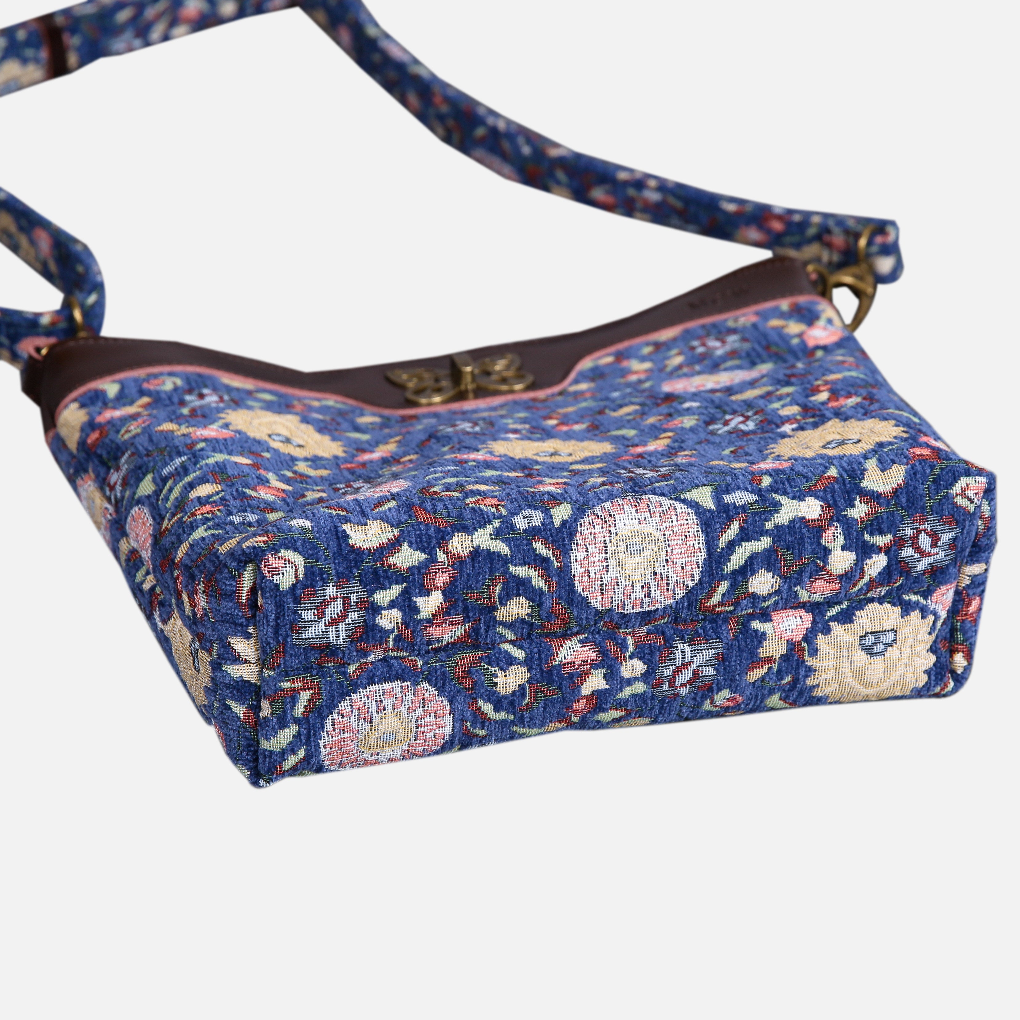 Oriental Blue Carpet Crossbody Bag carpet bag MCW Handmade of America bottom