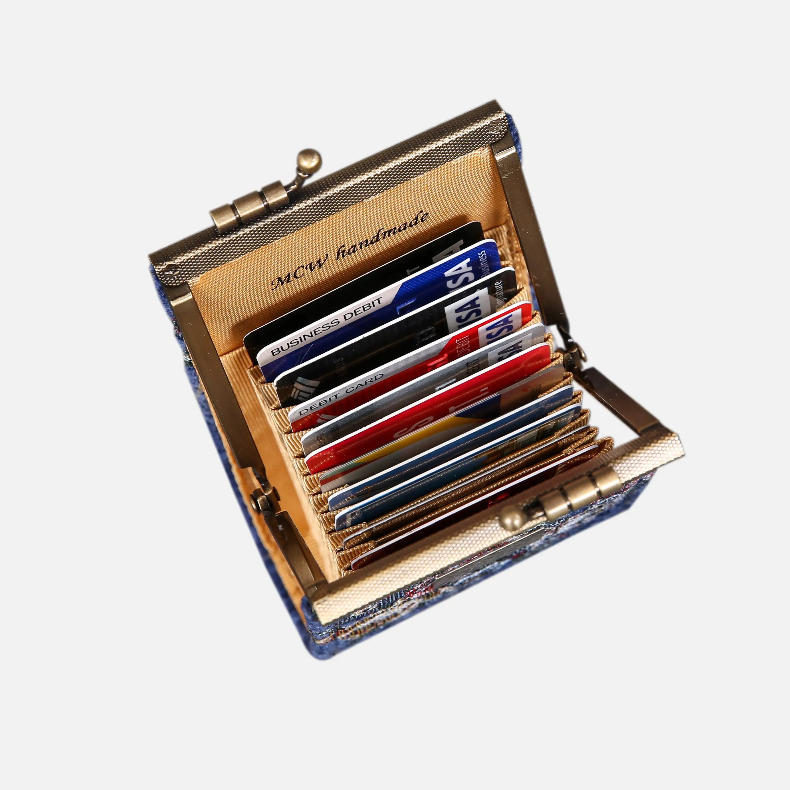 Rose Bouquet Blue Card Wallet  of America 11 slots in use