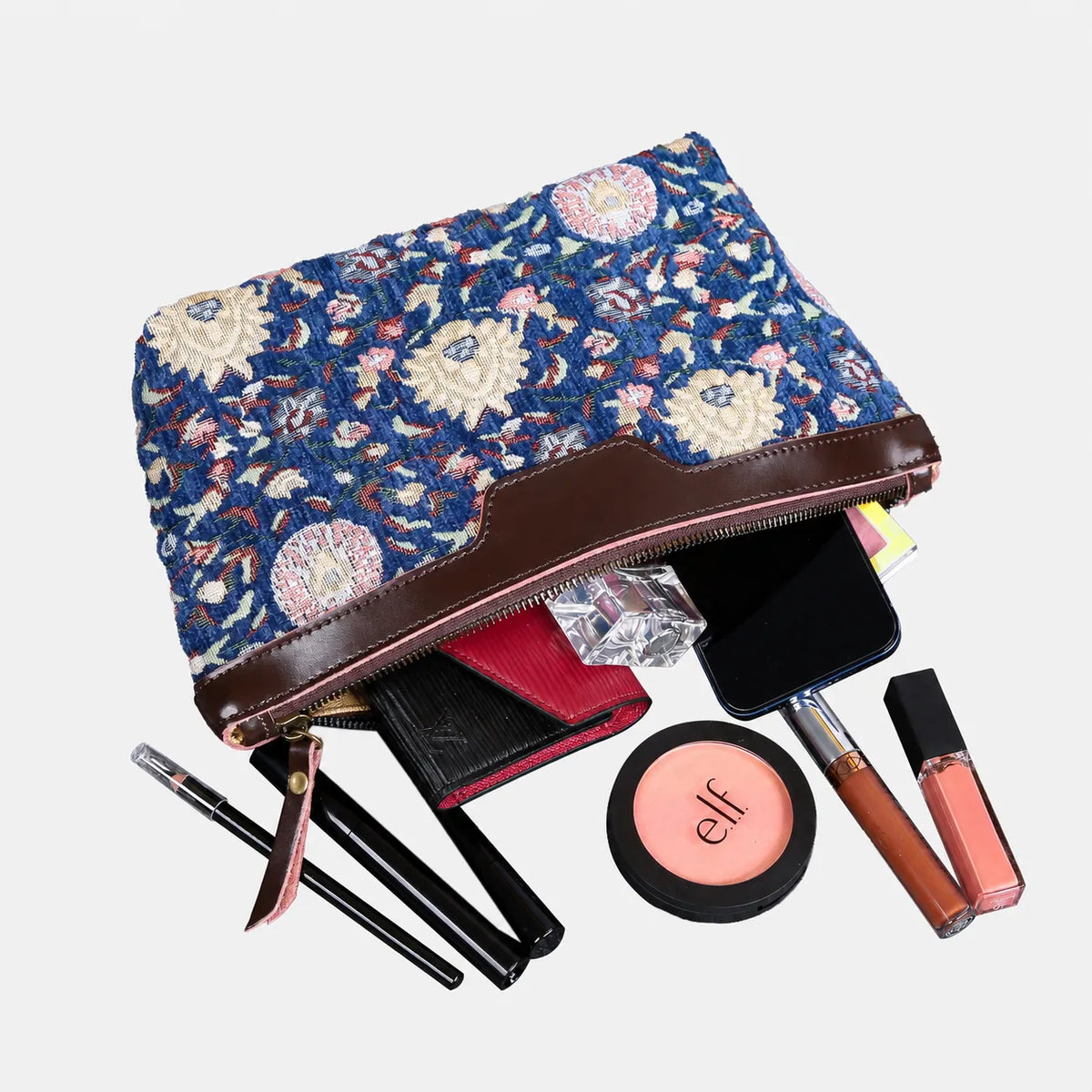Bouquet Blue Carpet Makeup Bag Carpetbag of America main