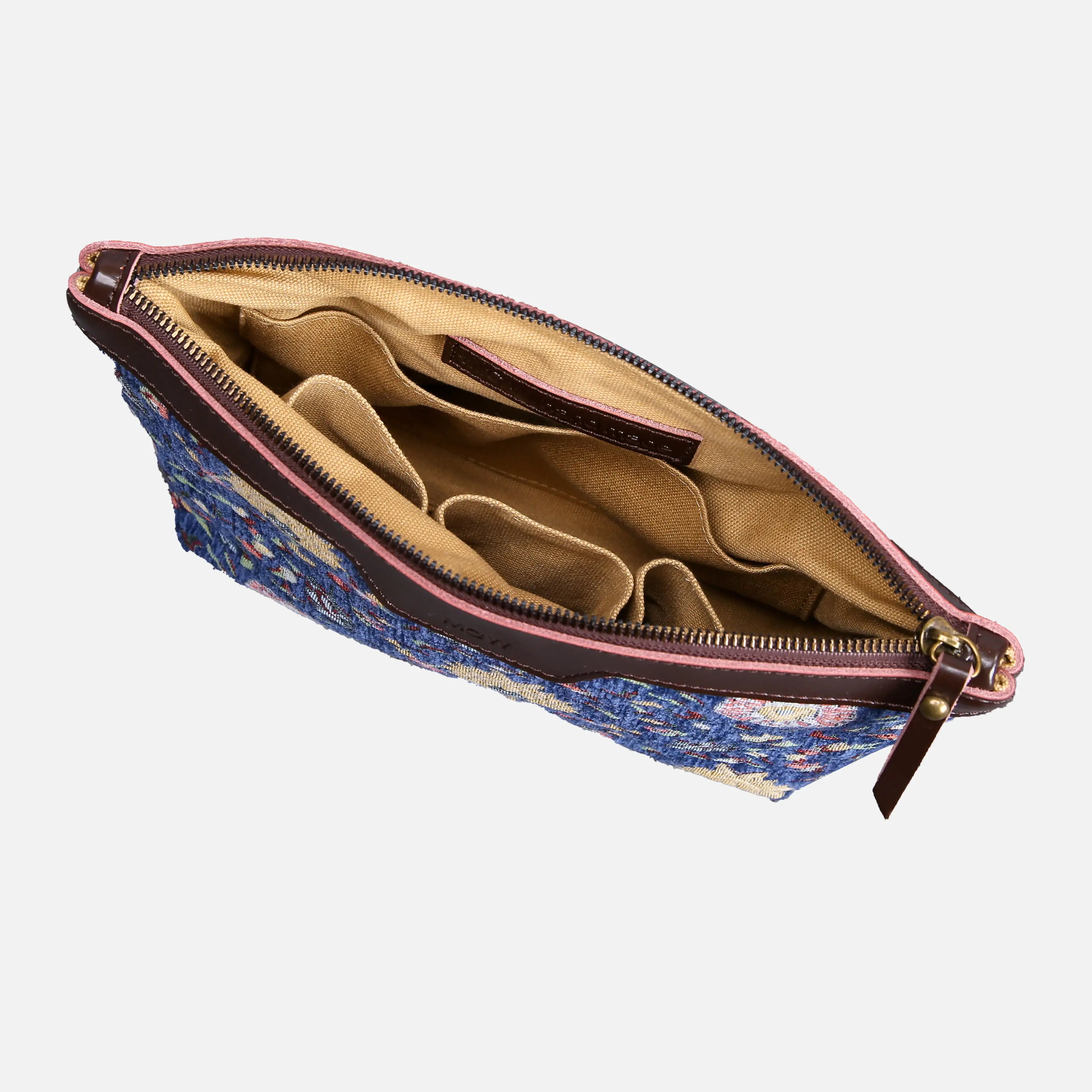 Bouquet Blue Carpet Makeup Bag Carpetbag of America inside