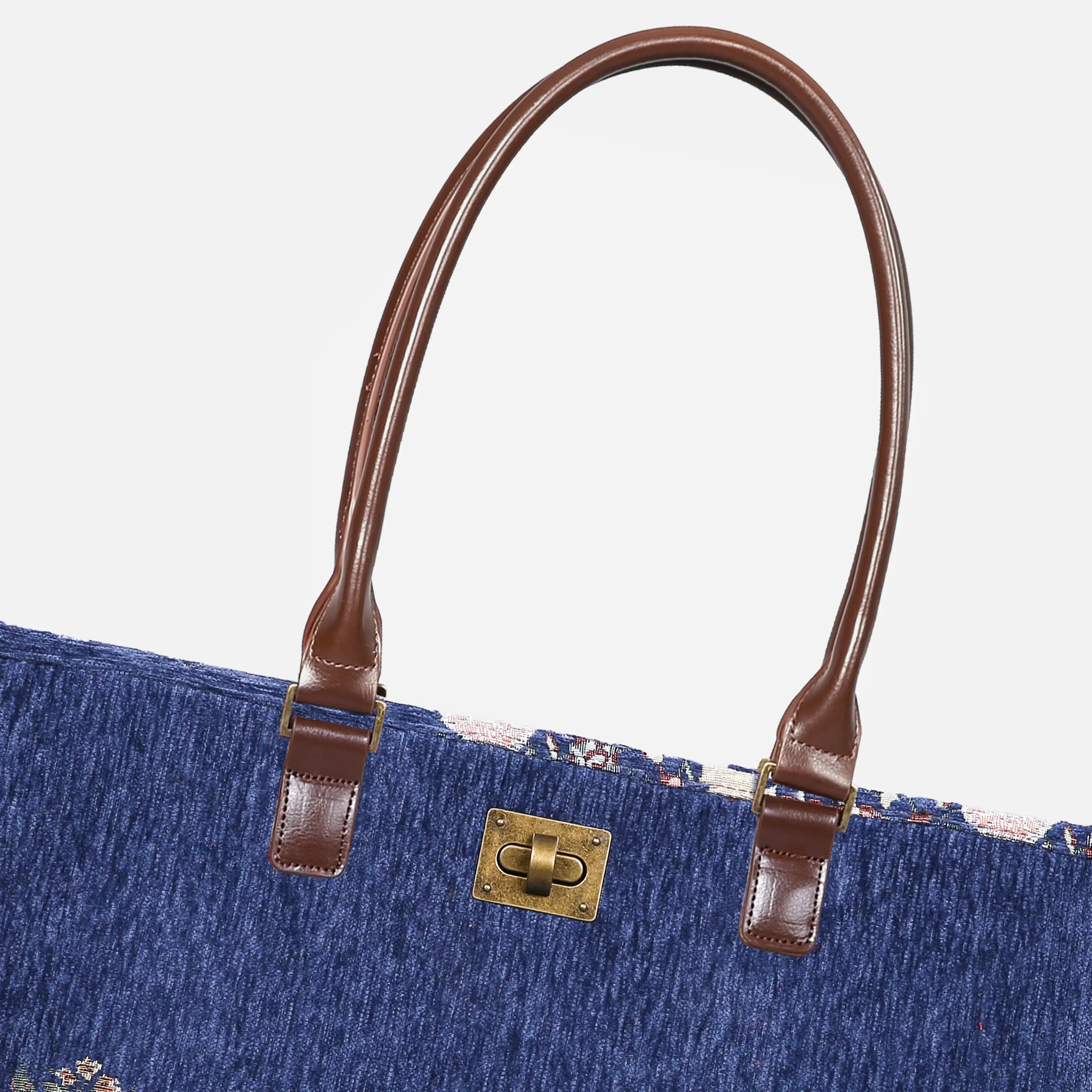 Bouquet Blue Carpet Tote Shopper Carpetbag of America detail