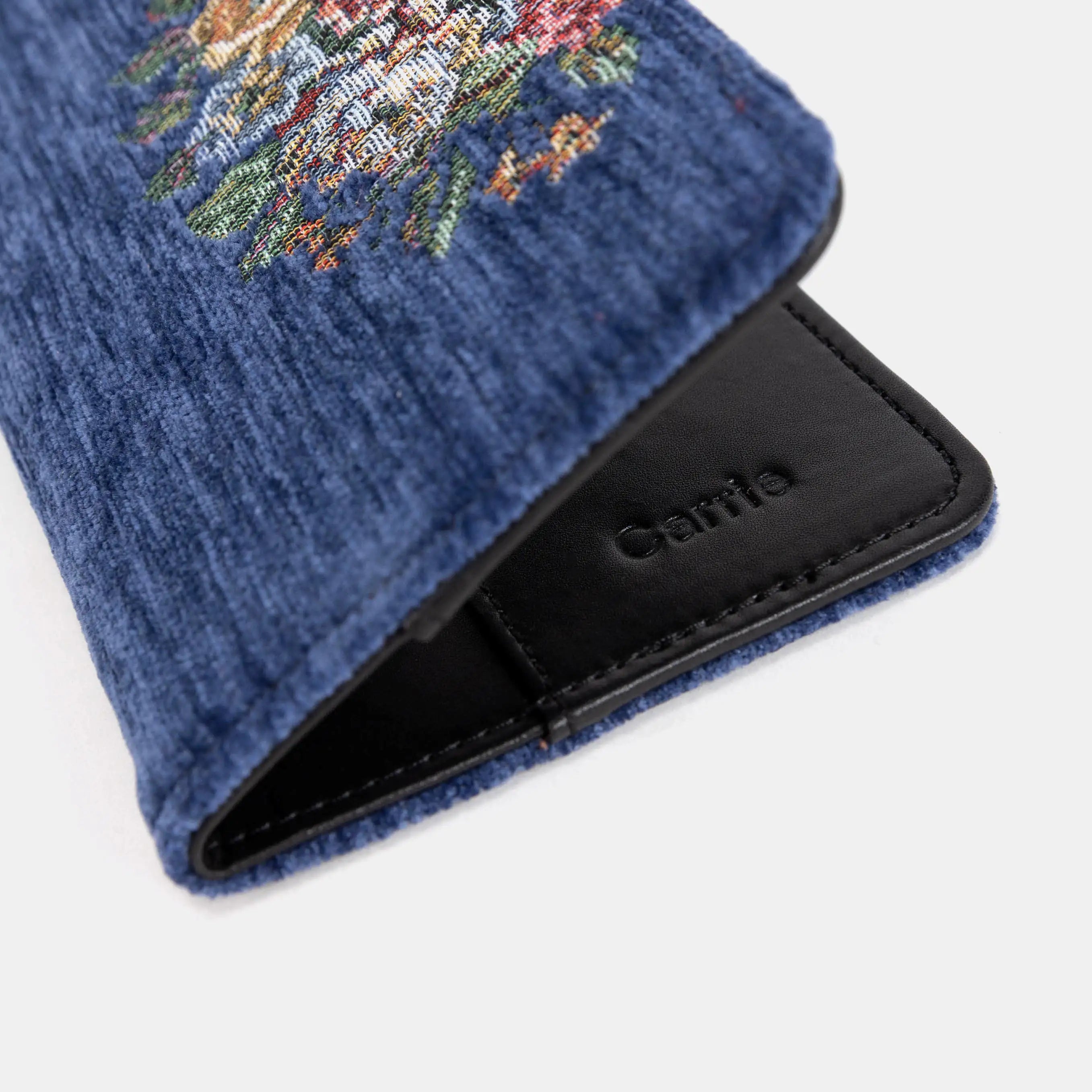 Checkbook Cover Carpetbag Bouquet Blue of America personalization
