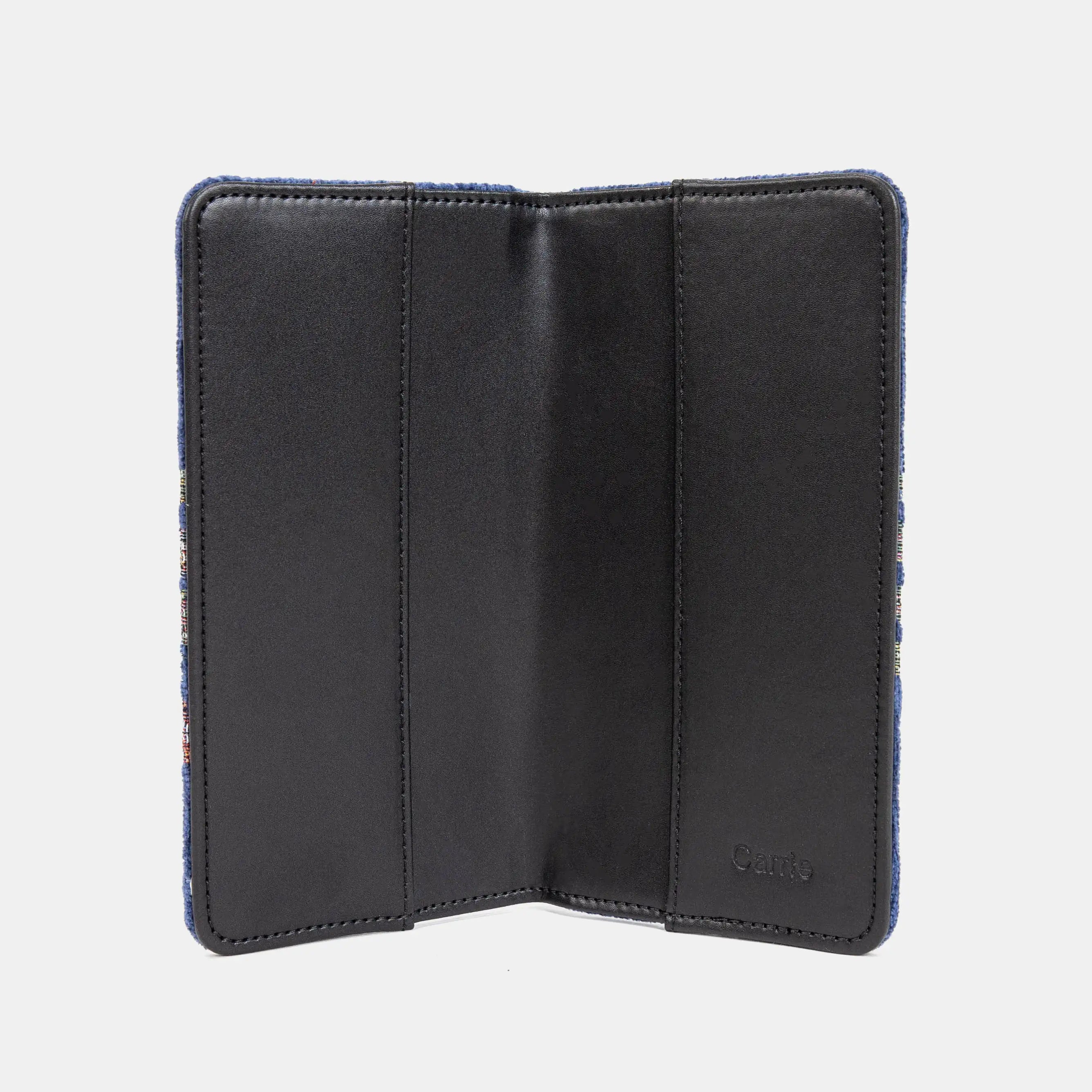 Checkbook Cover Carpetbag Bouquet Blue of America opening