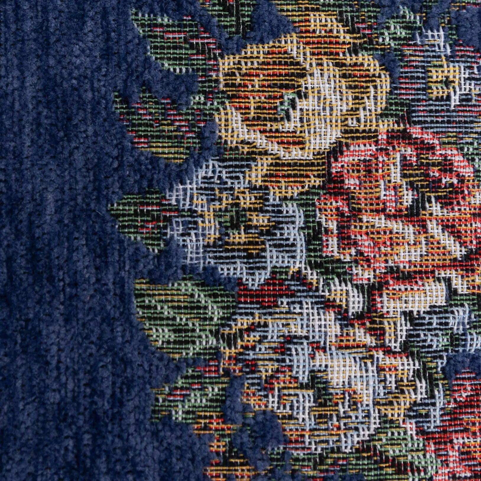 Checkbook Cover Carpetbag Bouquet Blue of America detail