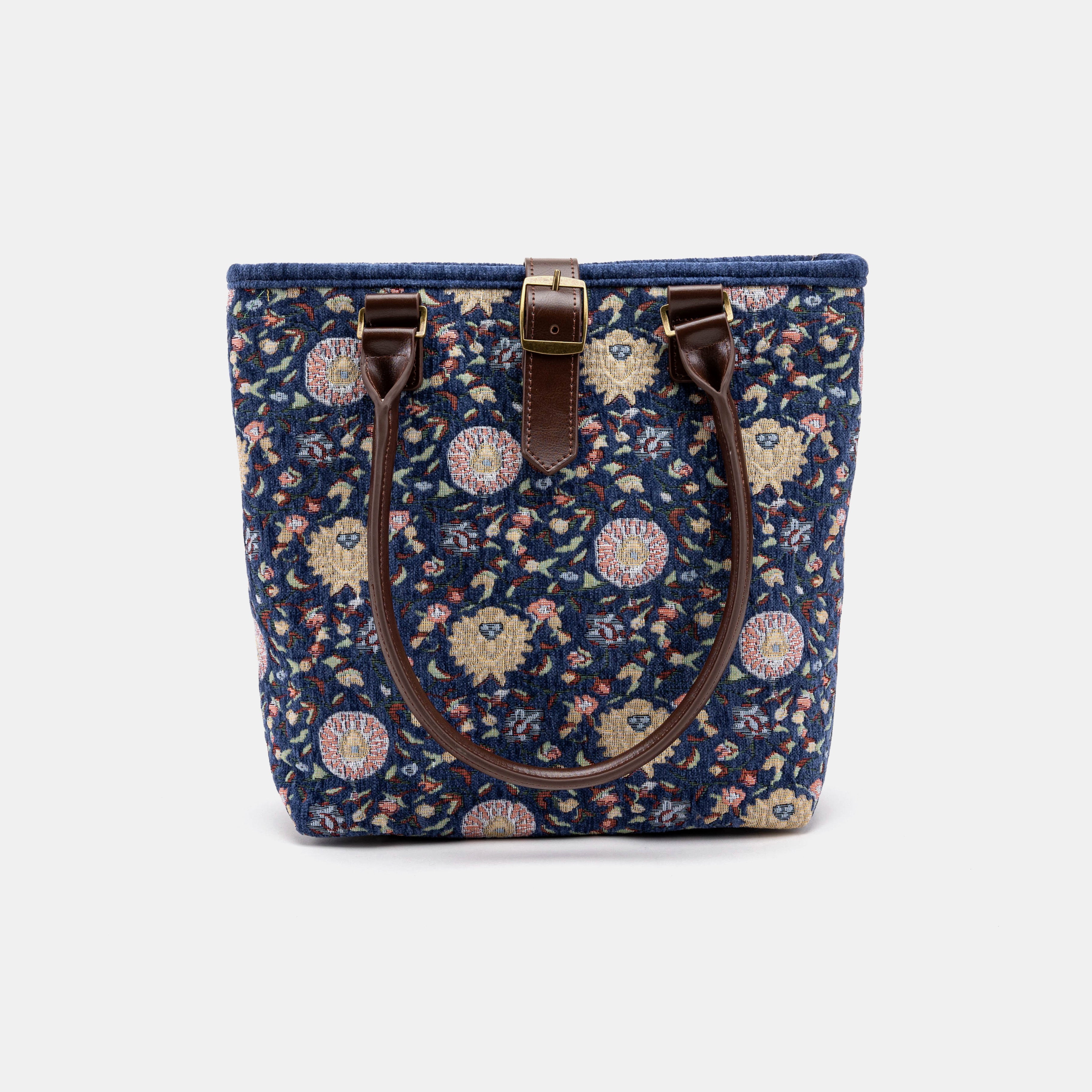 Bouquet Rose Blue Everyday Tote Bag Carpetbag of America  with shoulder strap