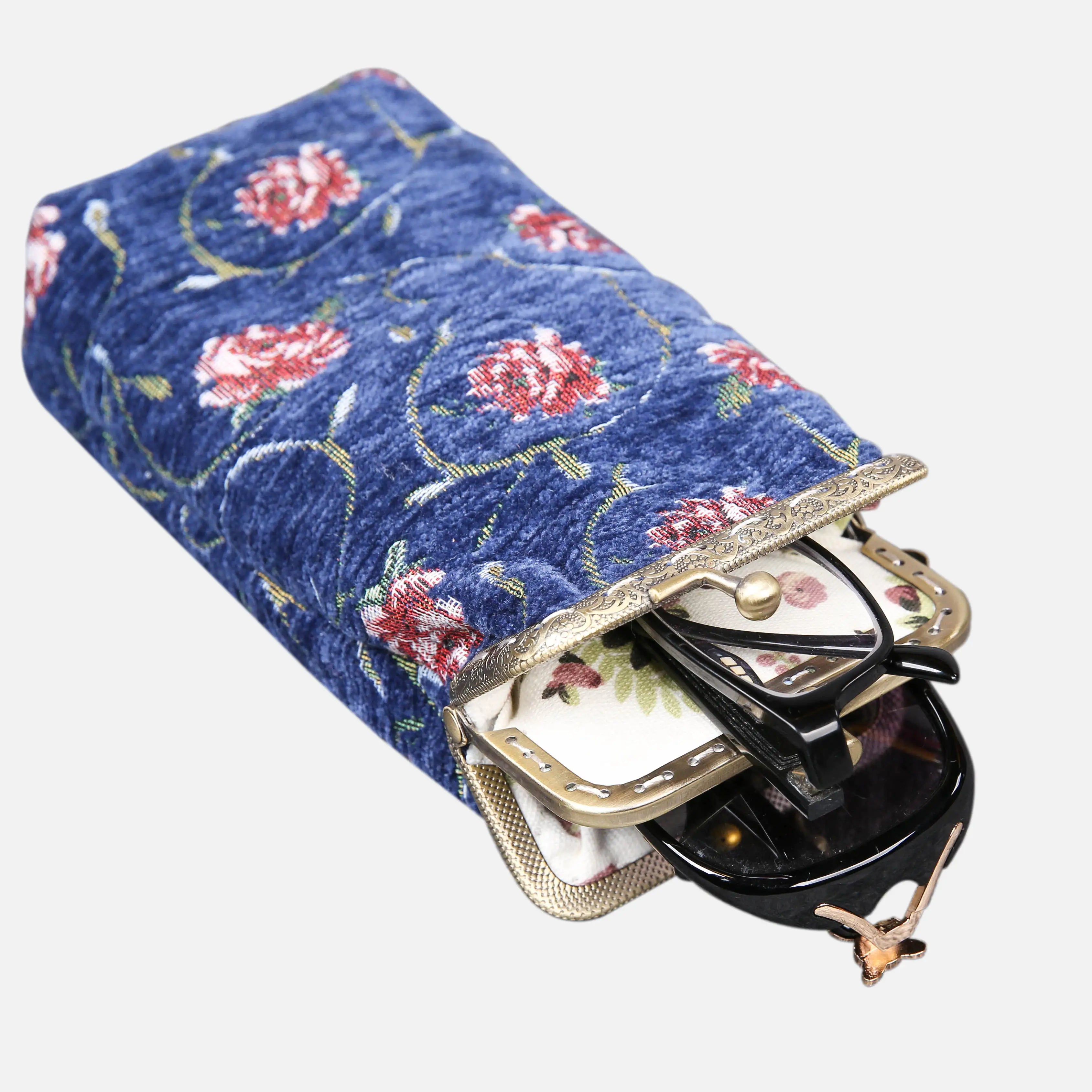 Rose Series Blue Eyeglasses Case of America with glasses-8