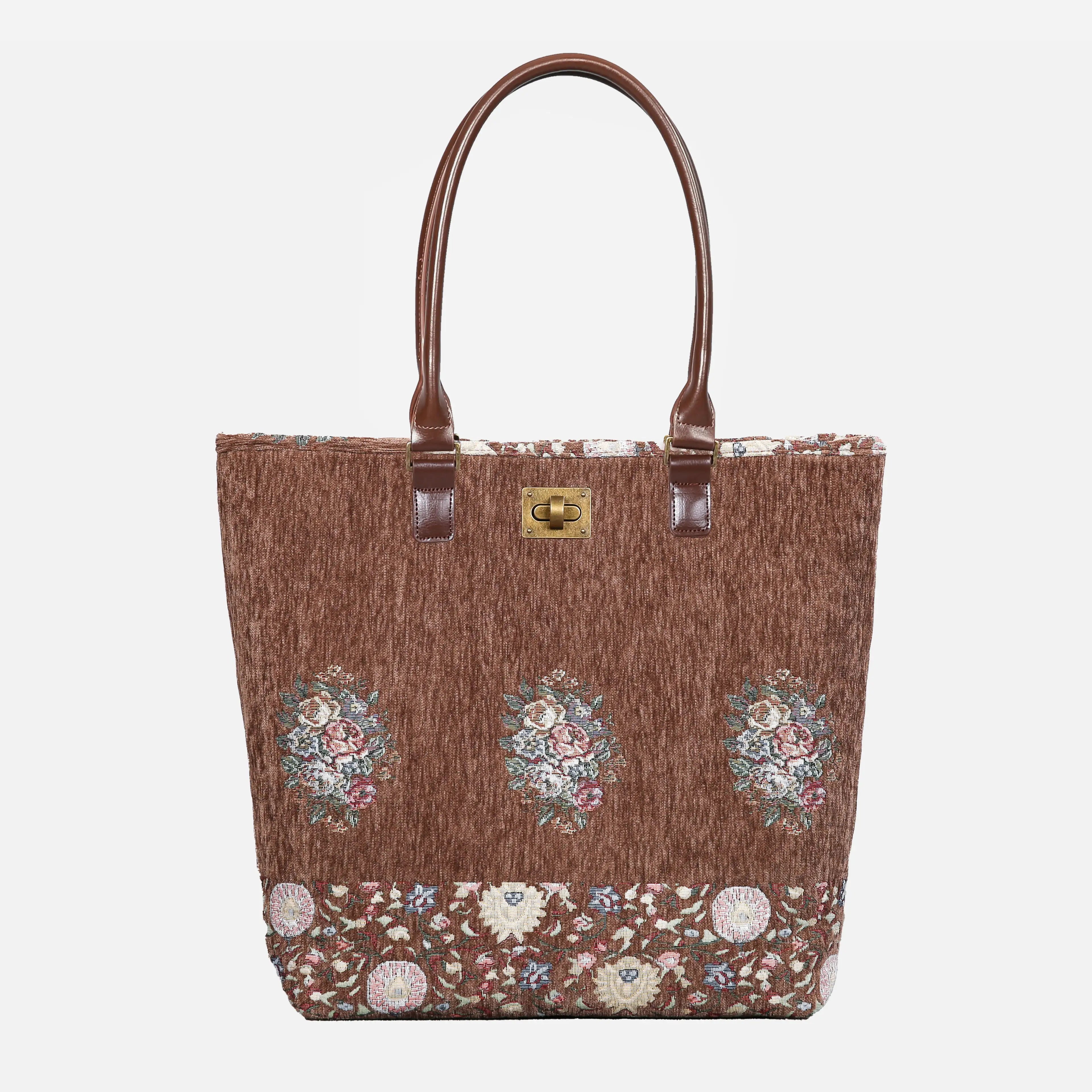 Bouquet Coffee Carpet Tote Shopper Carpetbag of America main