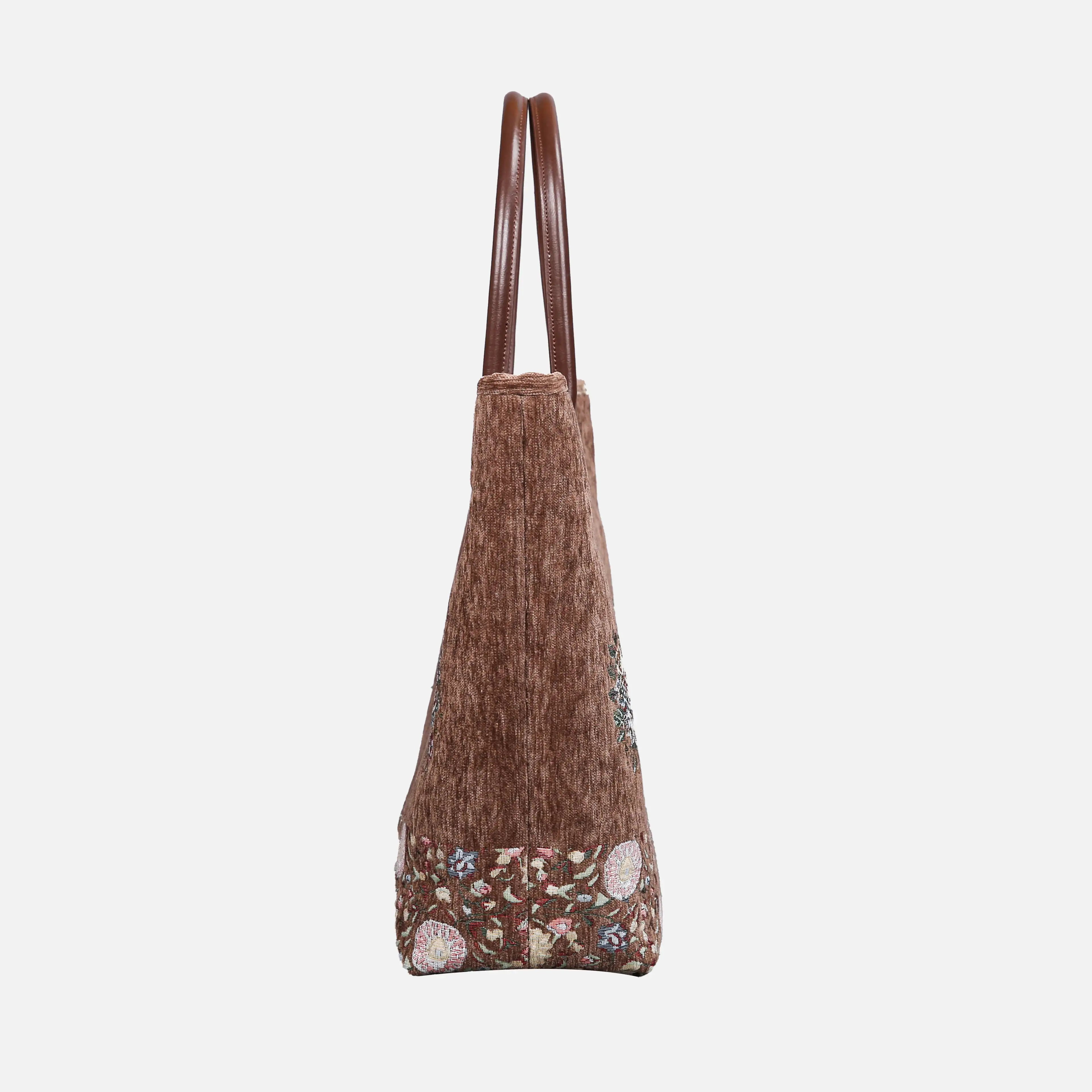 Bouquet Coffee Carpet Tote Shopper Carpetbag of America side