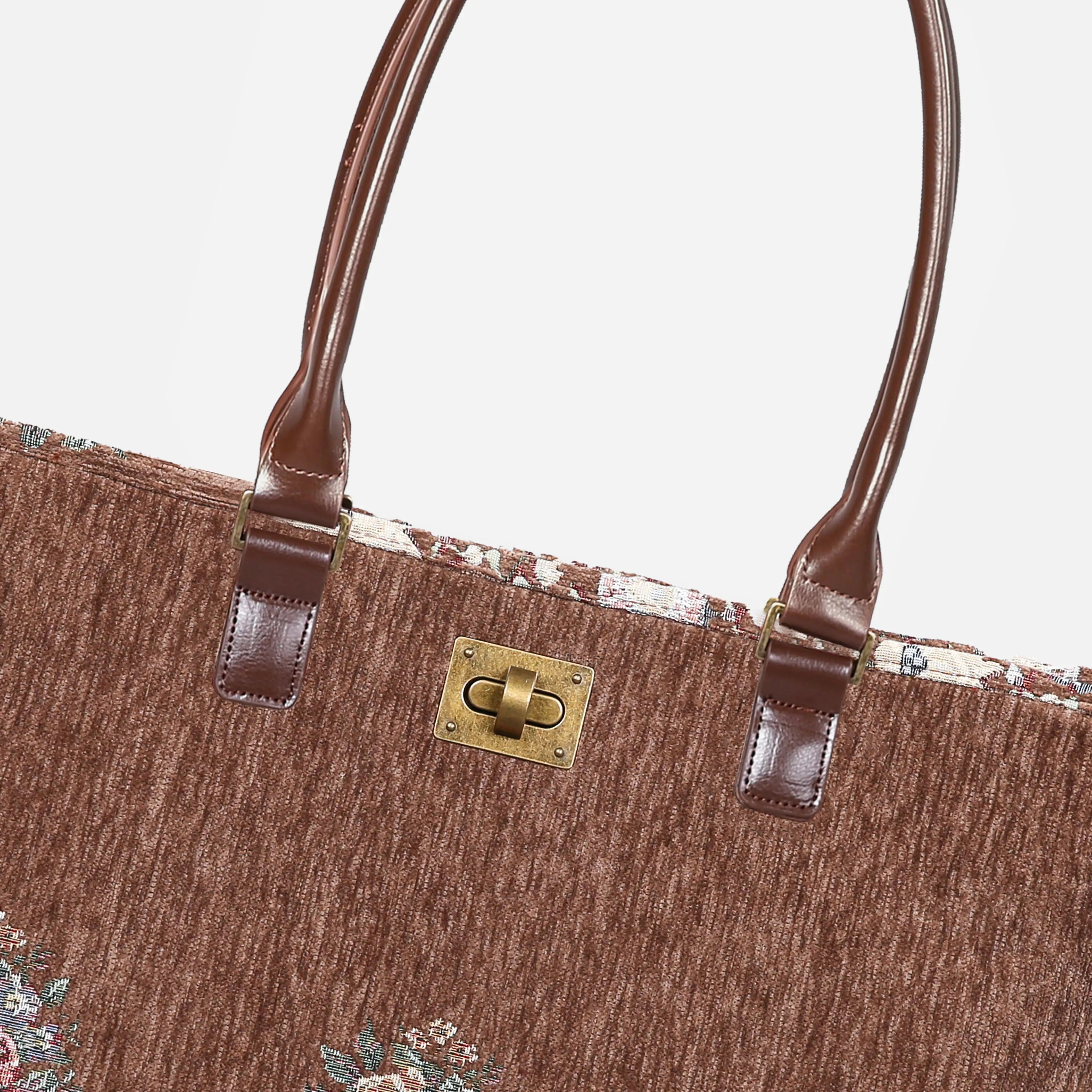 Bouquet Coffee Carpet Tote Shopper Carpetbag of America detail