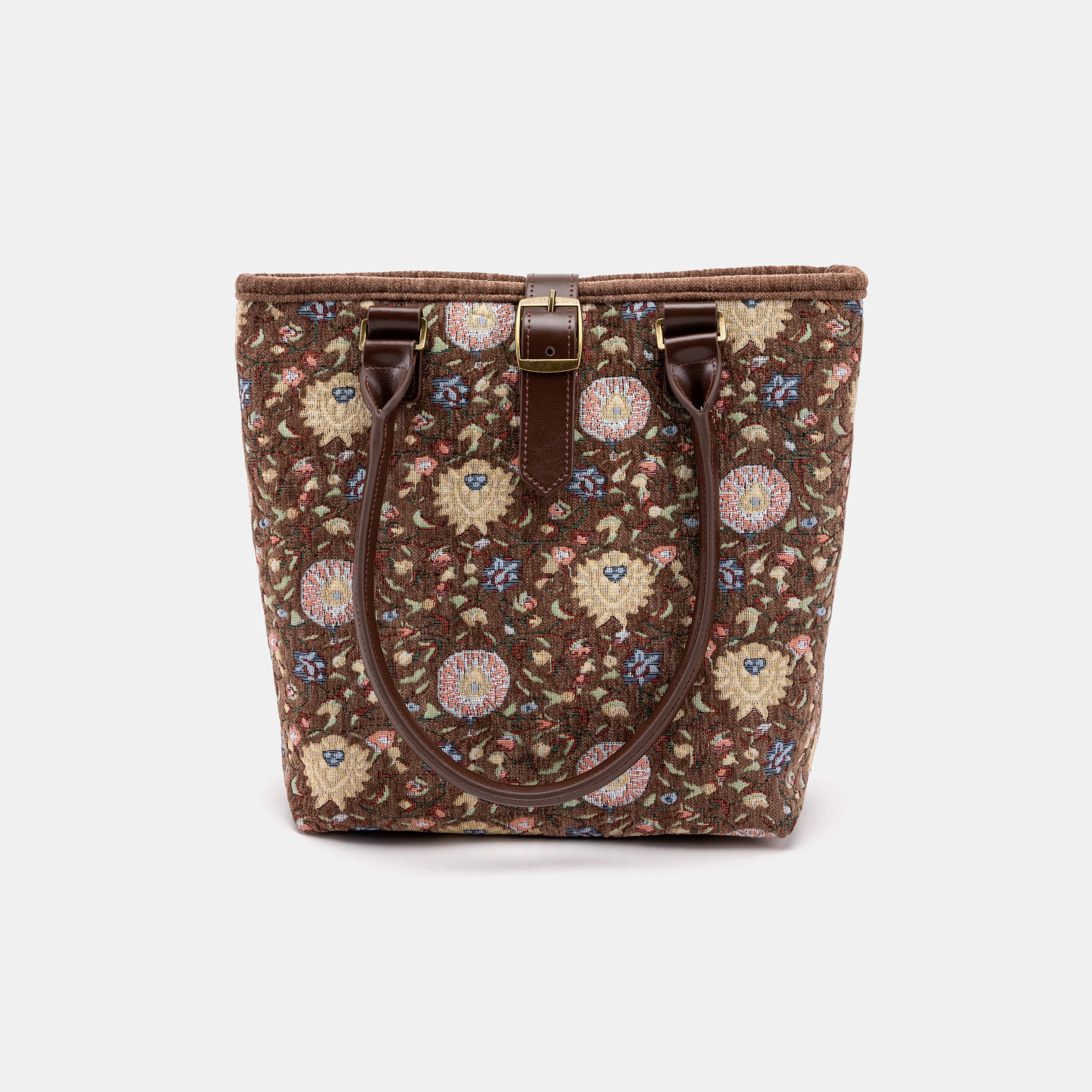Bouquet Rose Coffee Everyday Tote Bag Carpetbag of America with shoulder strap