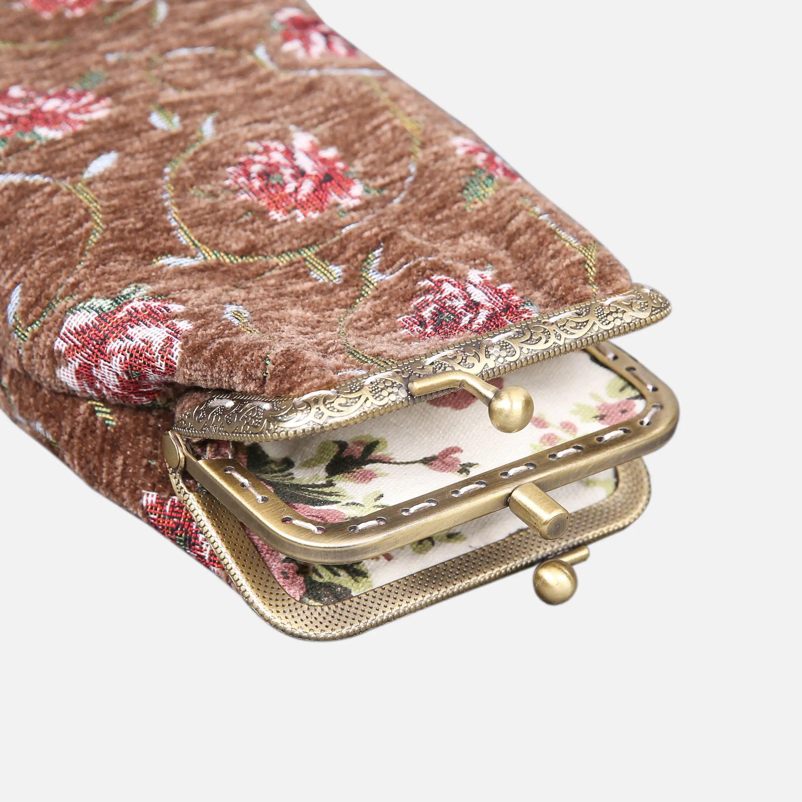 Rose Series Coffee Carpet Eyeglasses Case of America opening-4