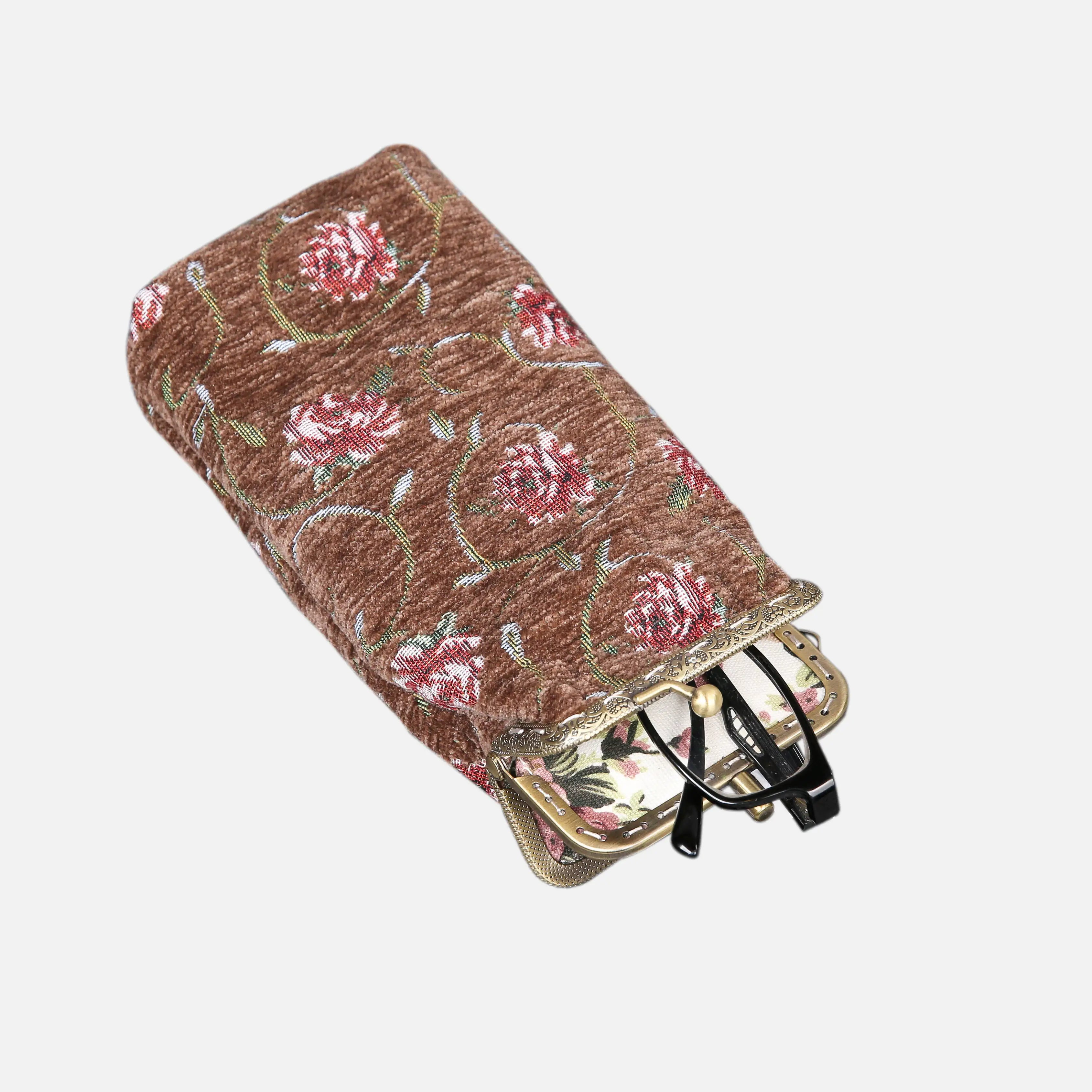 Rose Series Coffee Carpet Eyeglasses Case of America in use-8