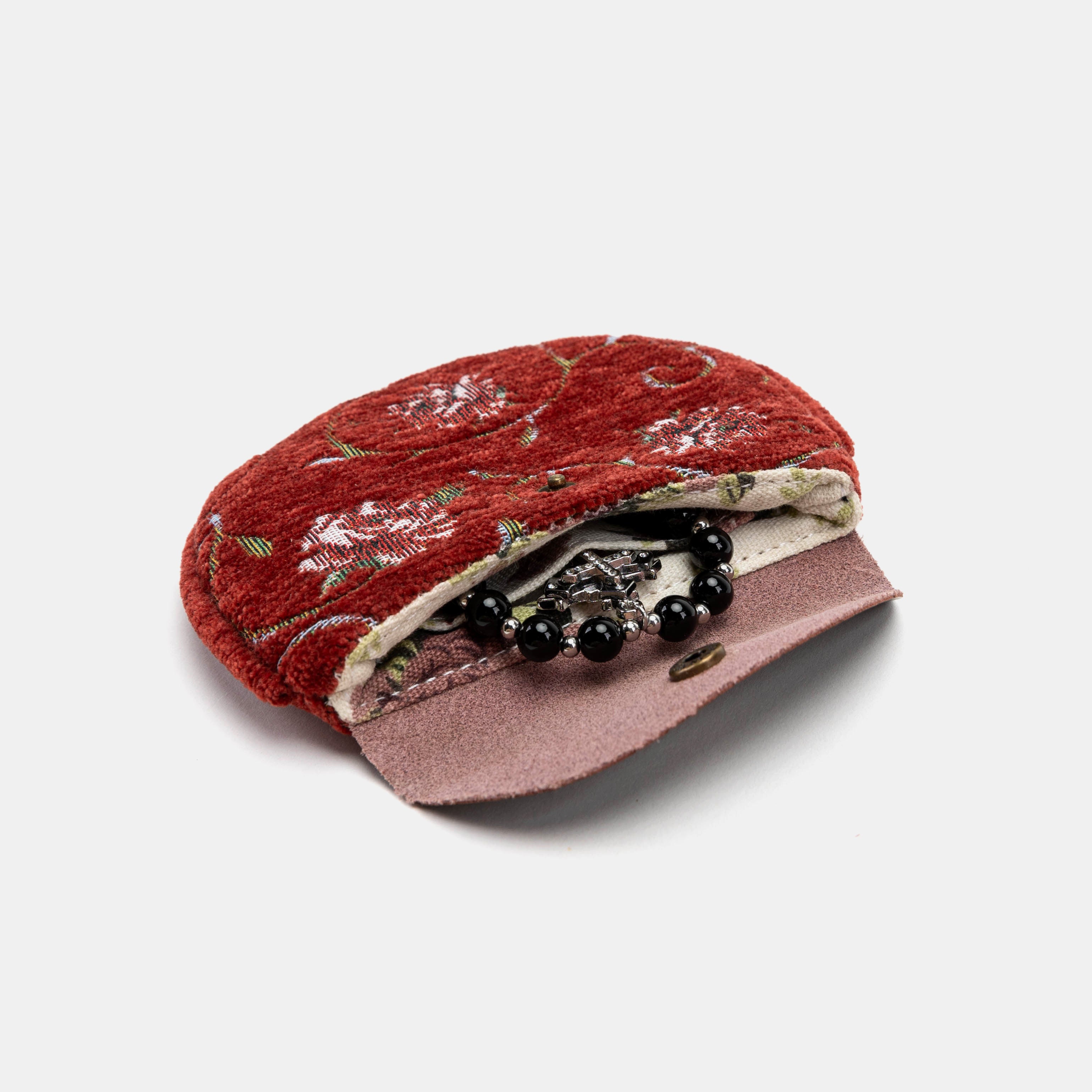 Rose Series Red Rosary Bag Carpetbag of America opening forward-2