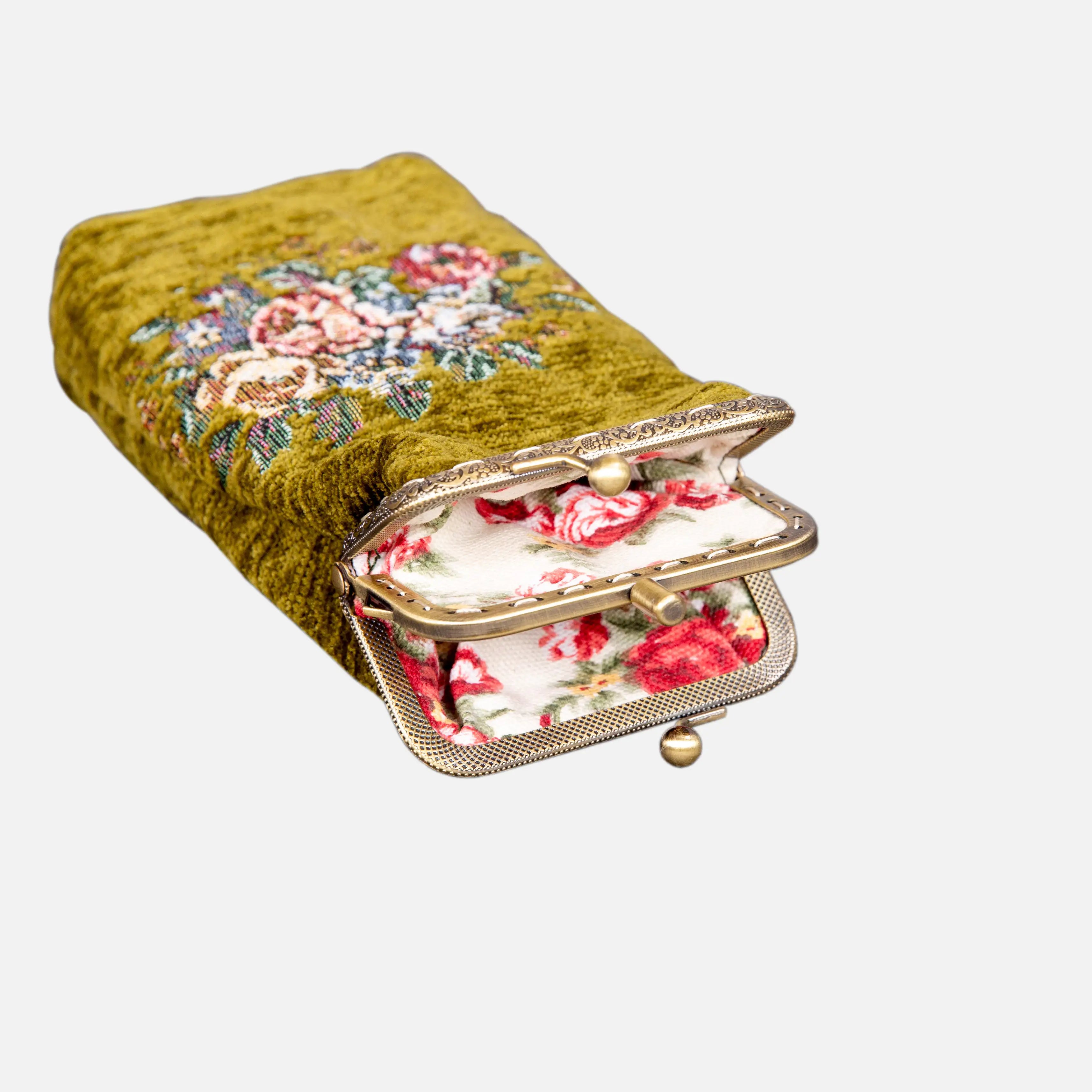Bouquet Carpet Eyeglasses Case of America Avocado opening-7