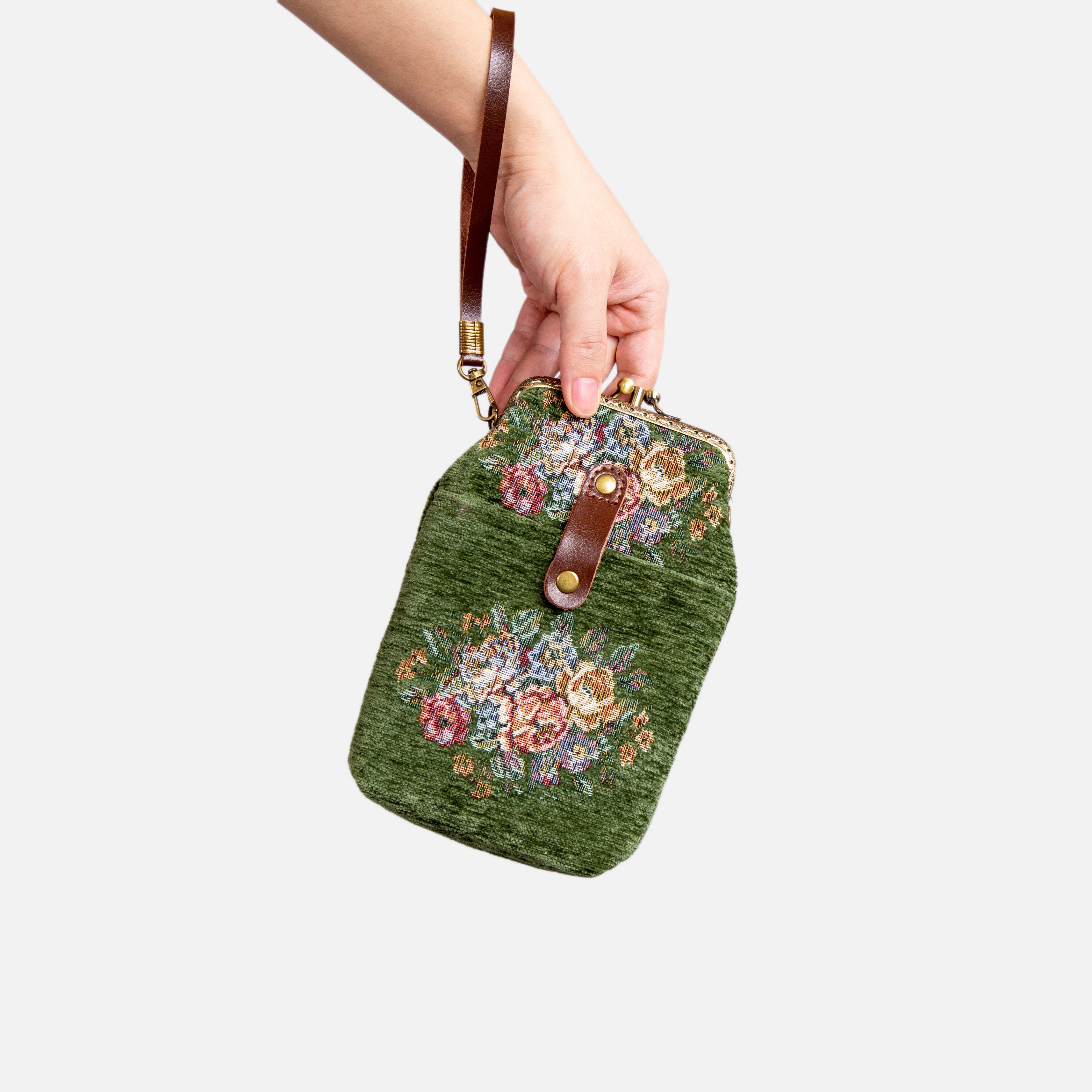 Bouquet Rose Series Carpet Phone Case Carpetbag of America Arugula Green