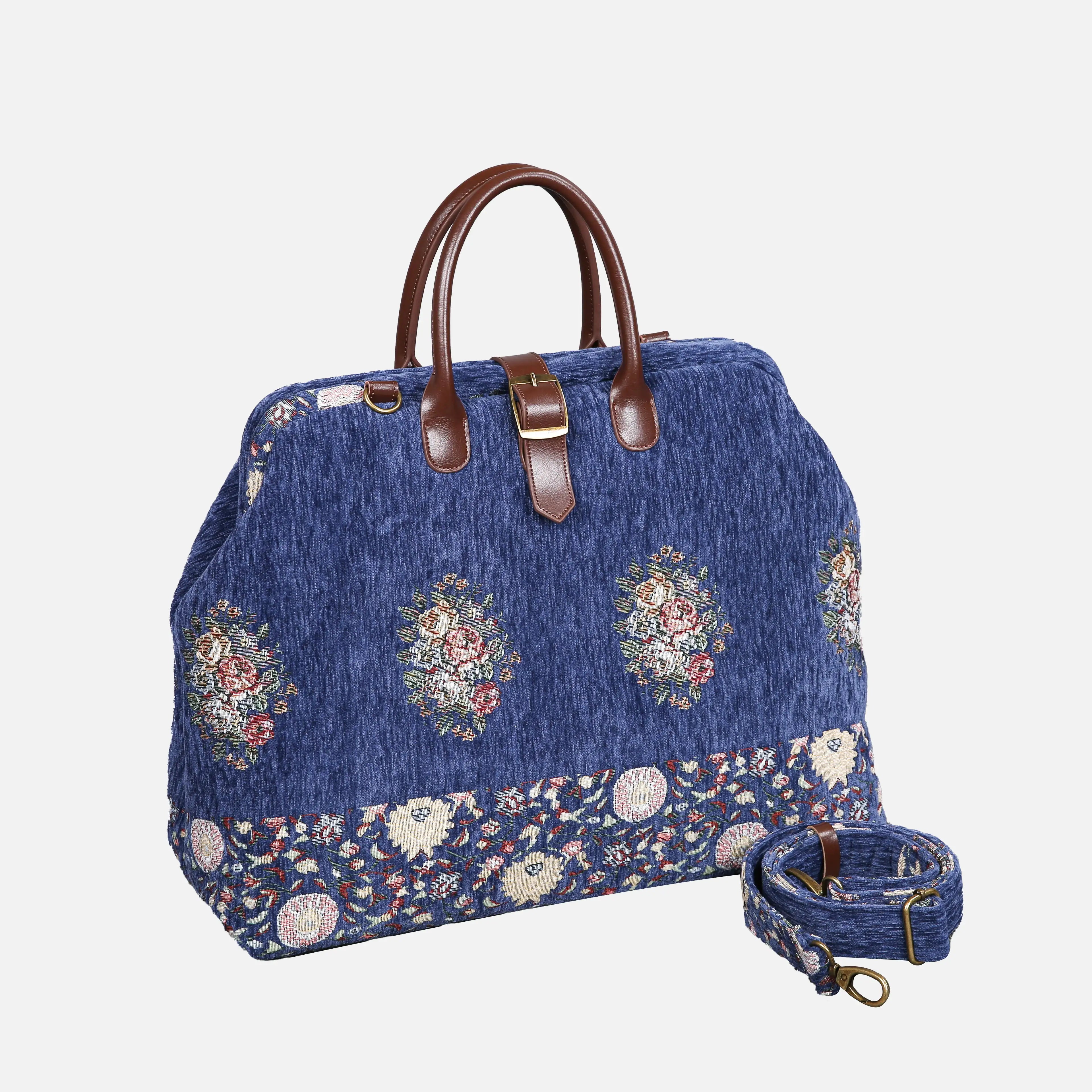 Rose Bouquet  Mary Poppins Weekender carpet bag MCW Handmade front side
