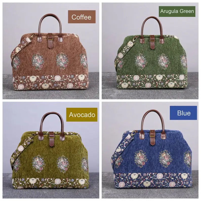 Rose Bouquet  Mary Poppins Weekender carpet bag MCW Handmade four colors