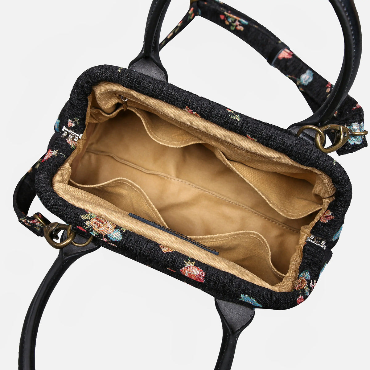 Bouquets Black Carpet Satchel carpet bag MCW Handmade of America open