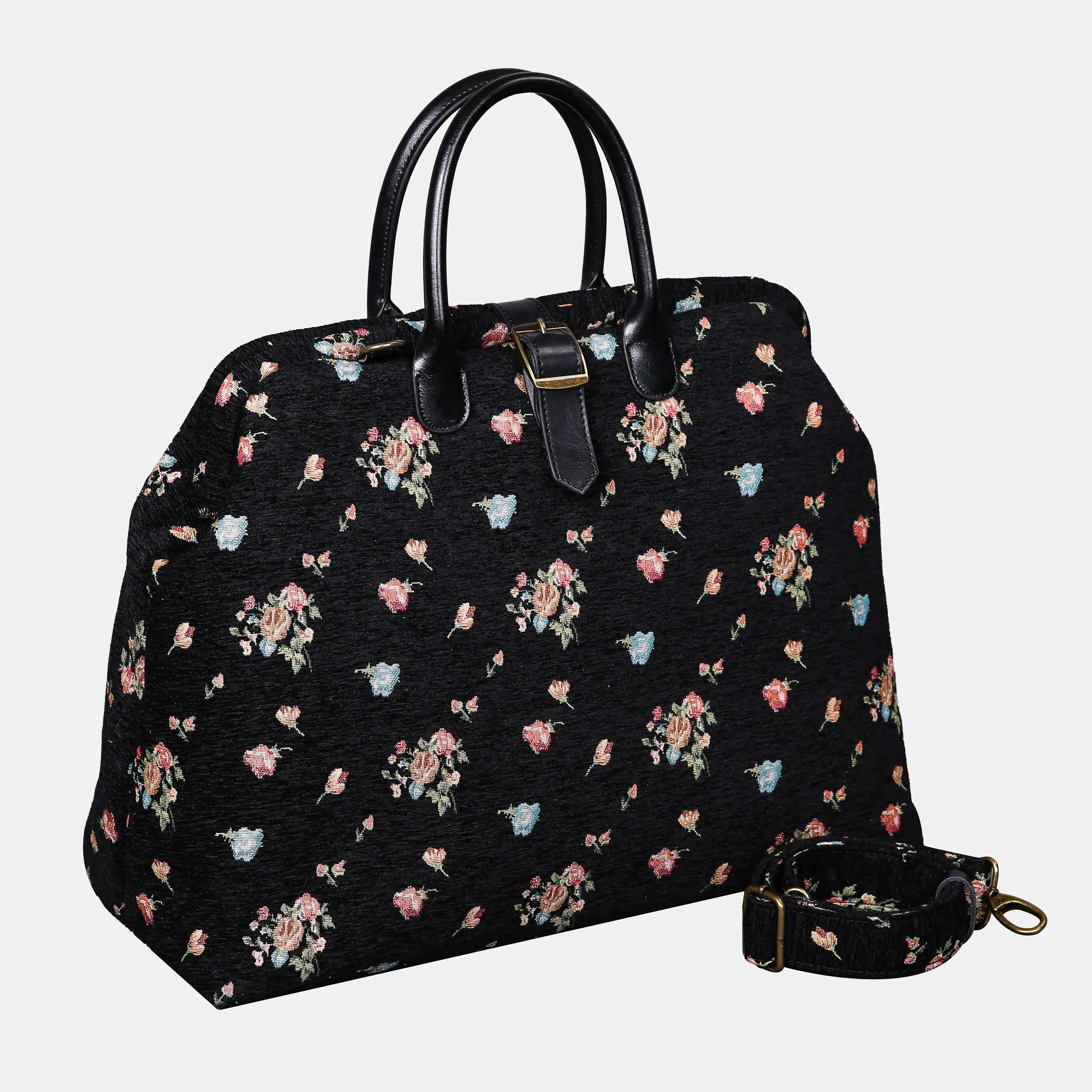 Bouquets Black Mary Poppins Weekender Carpetbag of America with shoulder strap