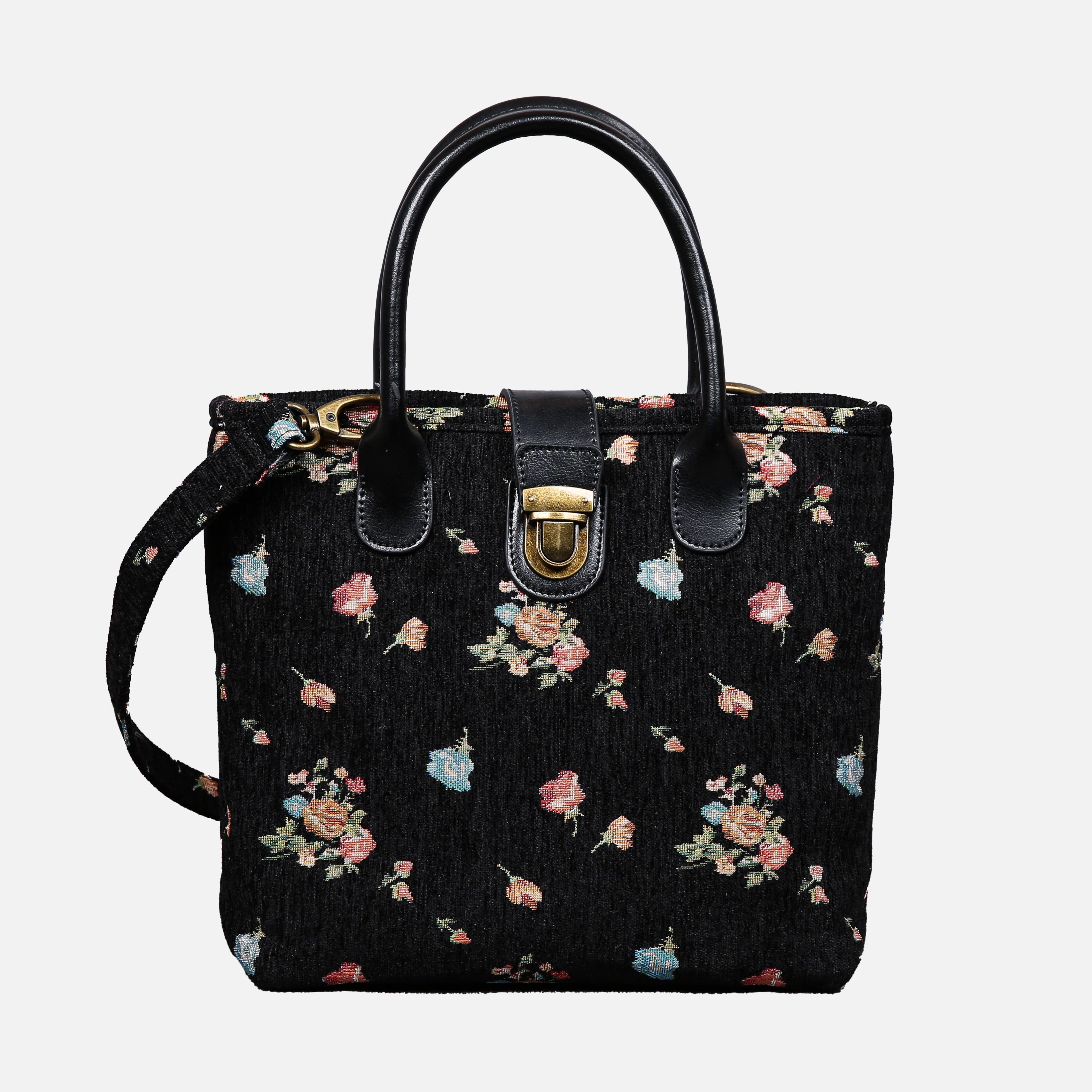 Bouquets Black Tuck Lock Carpet Satchel carpet bag MCW Handmade of America main