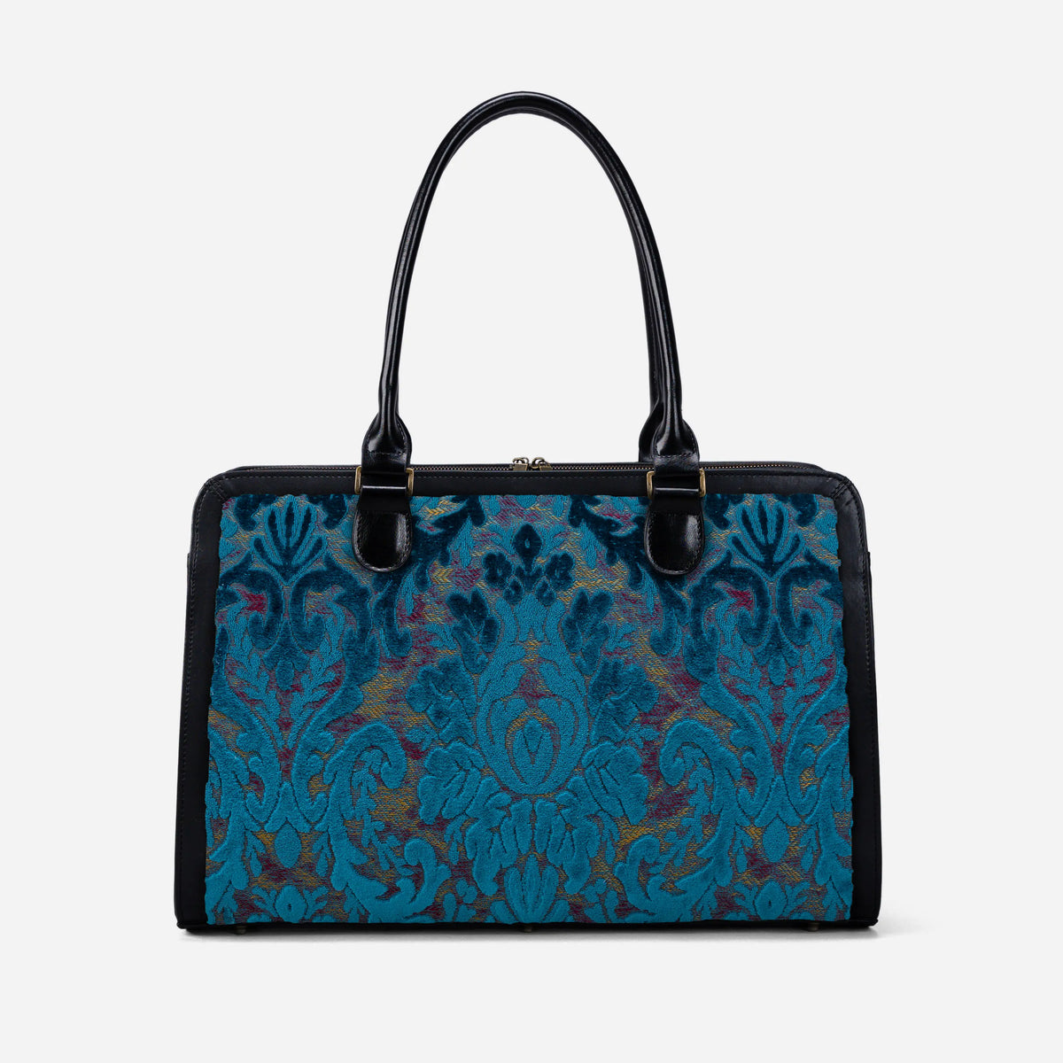 Burnout Velvet Aqua Blue Business Tote  of America front