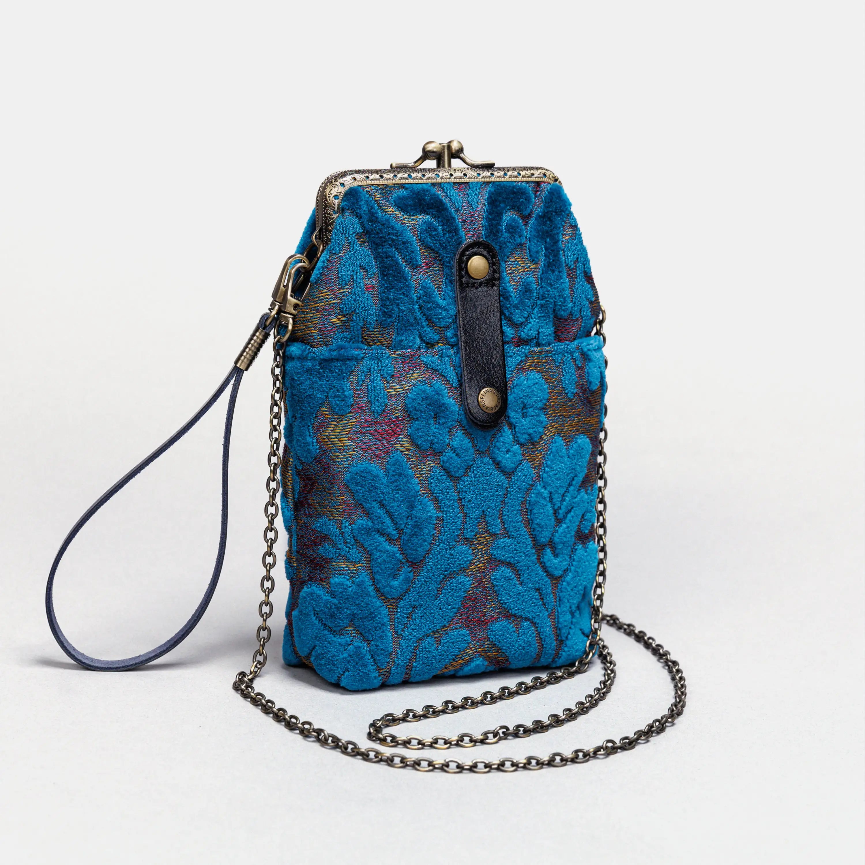 Burnout Velvet Aqua Blue Carpet Phone Case Carpetbag of America front side