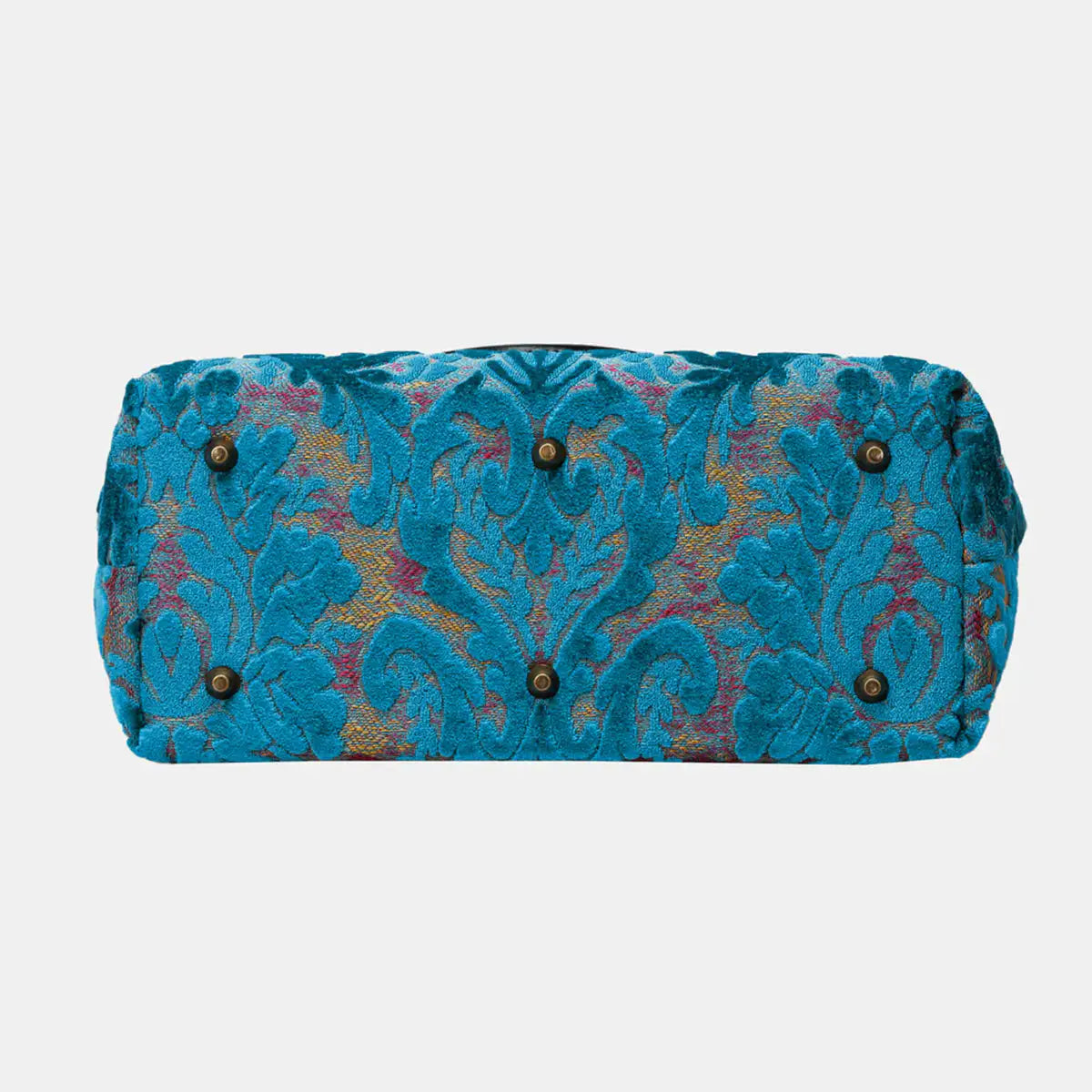 Burnout Velvet Aqua Blue Carpet Tote Shopper of America bottom