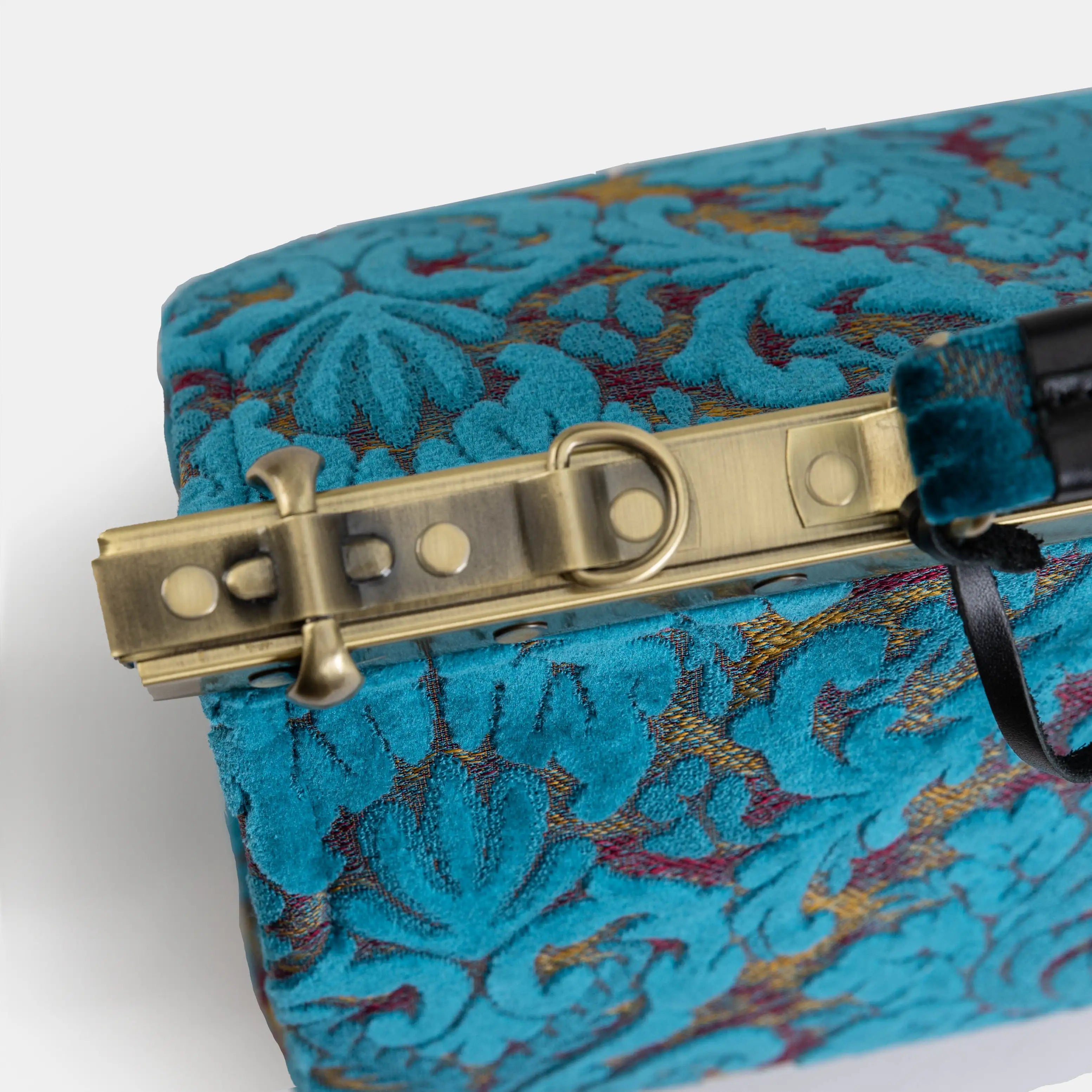 Burnout Velvet Aqua Blue Celine Carpet Gladstone Bag of America frame