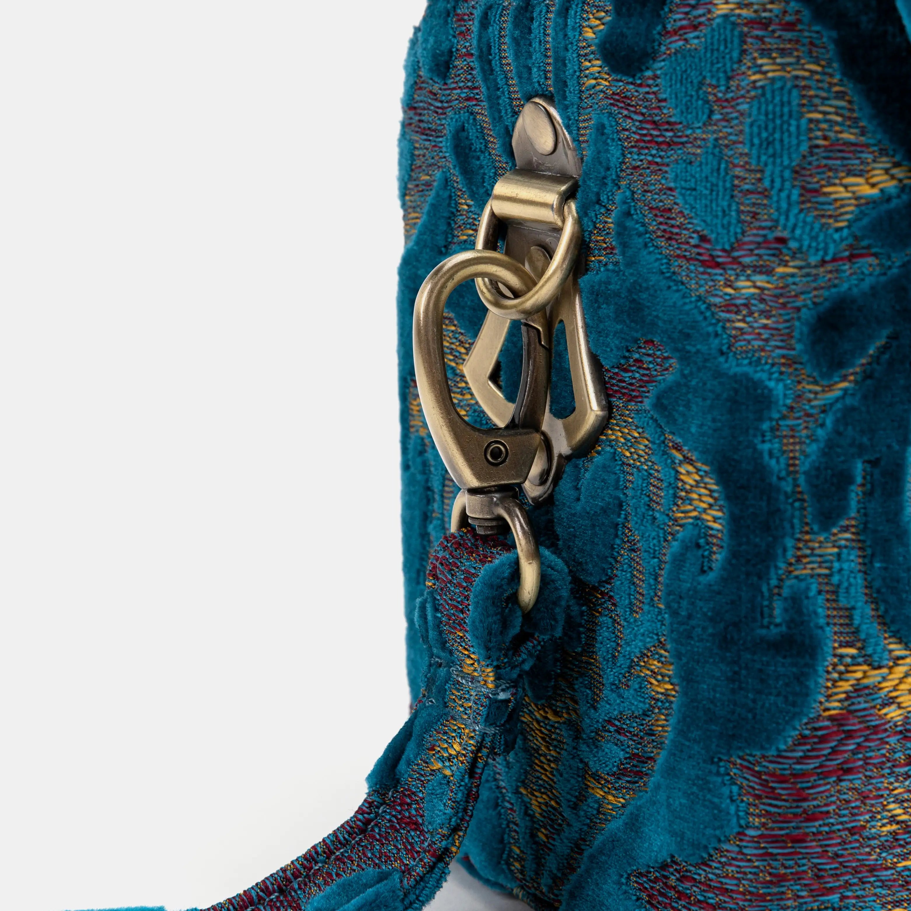 Burnout Velvet Aqua Blue Clara Medium Train Case Purse  of America clasp