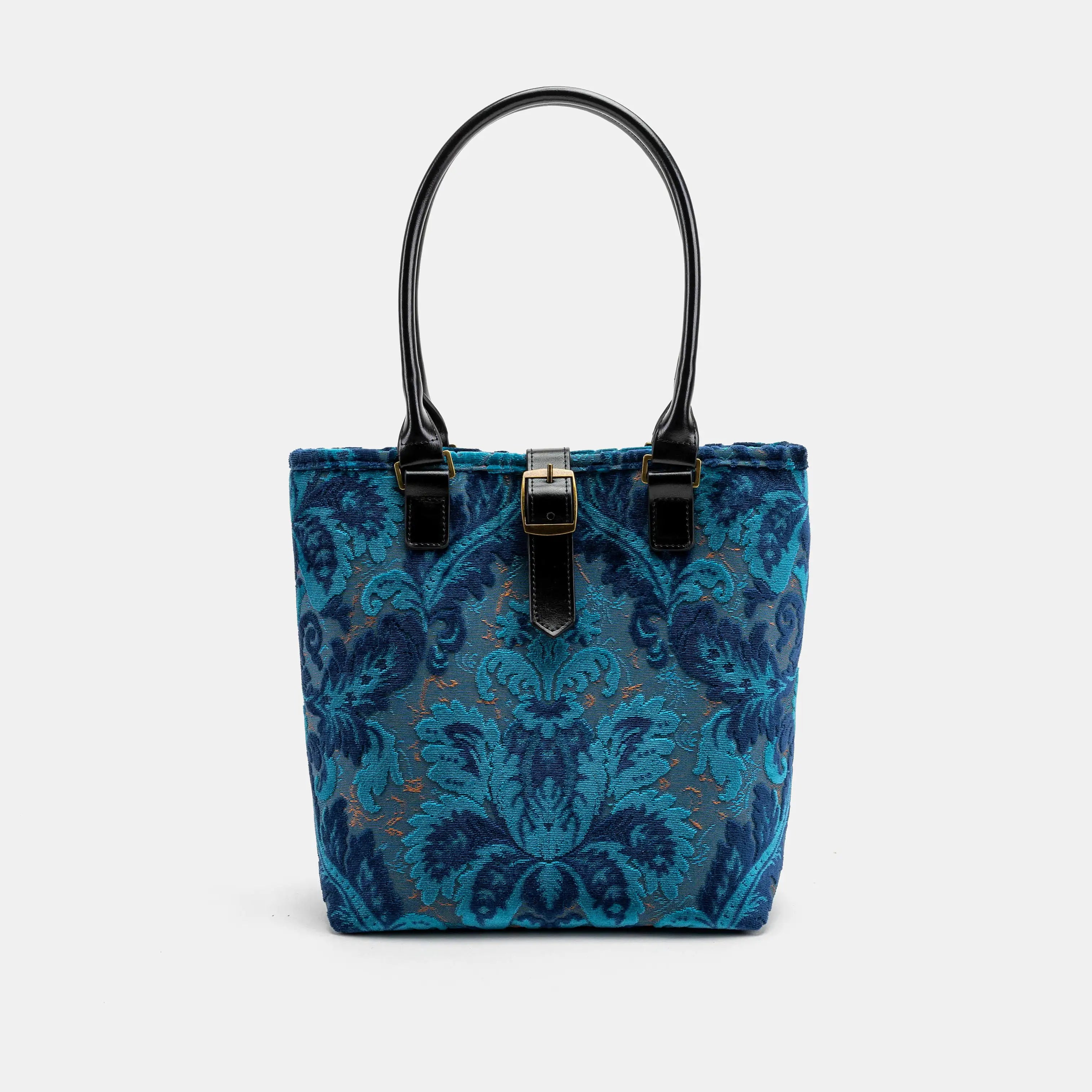 Burnout Velvet Aqua Blue Everyday Tote Bag Carpetbag of America main