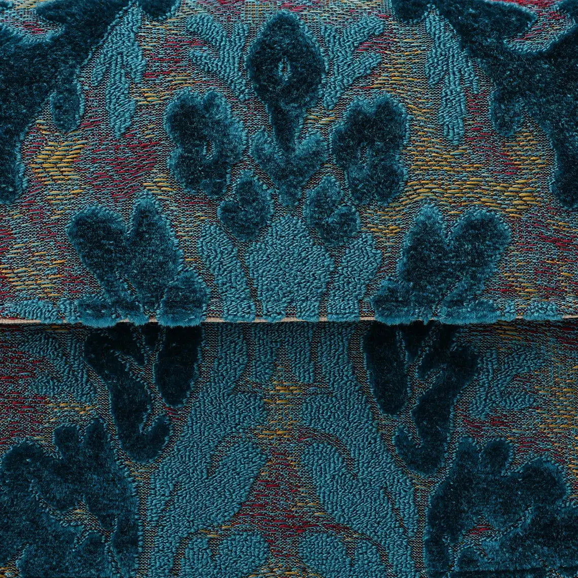 Burnout Velvet Aqua Blue Flap Crossbody Bag carpet bag of America pattern