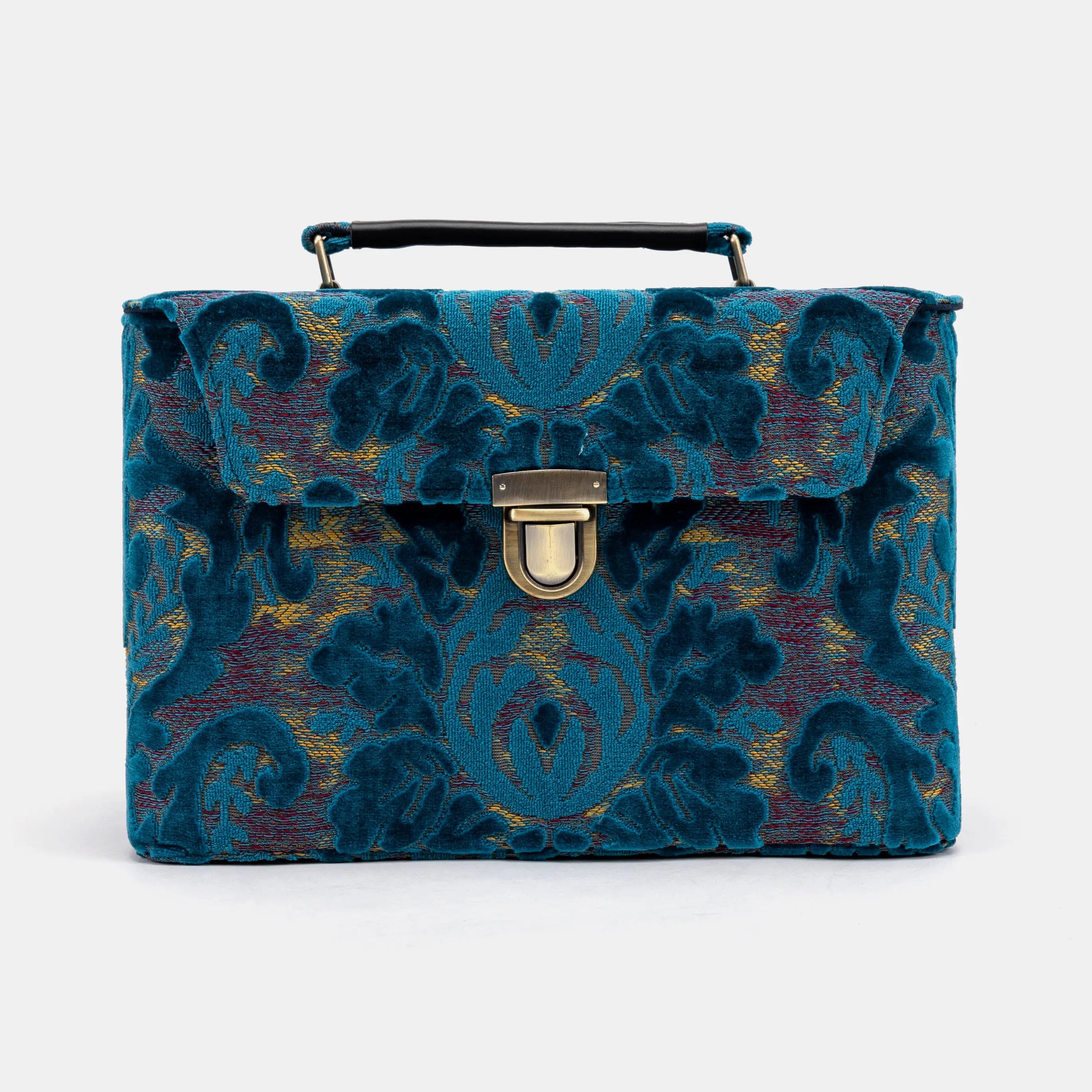 Burnout Velvet Aqua Blue Josephine Large Train Case main