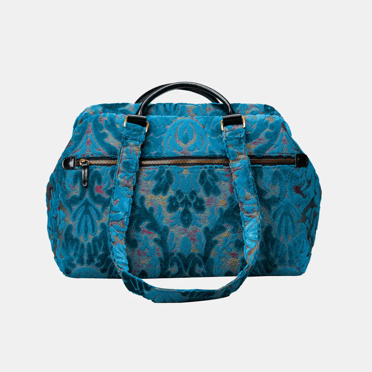 Burnout Velvet Aqua Blue Knitting Project Bag of America handle down