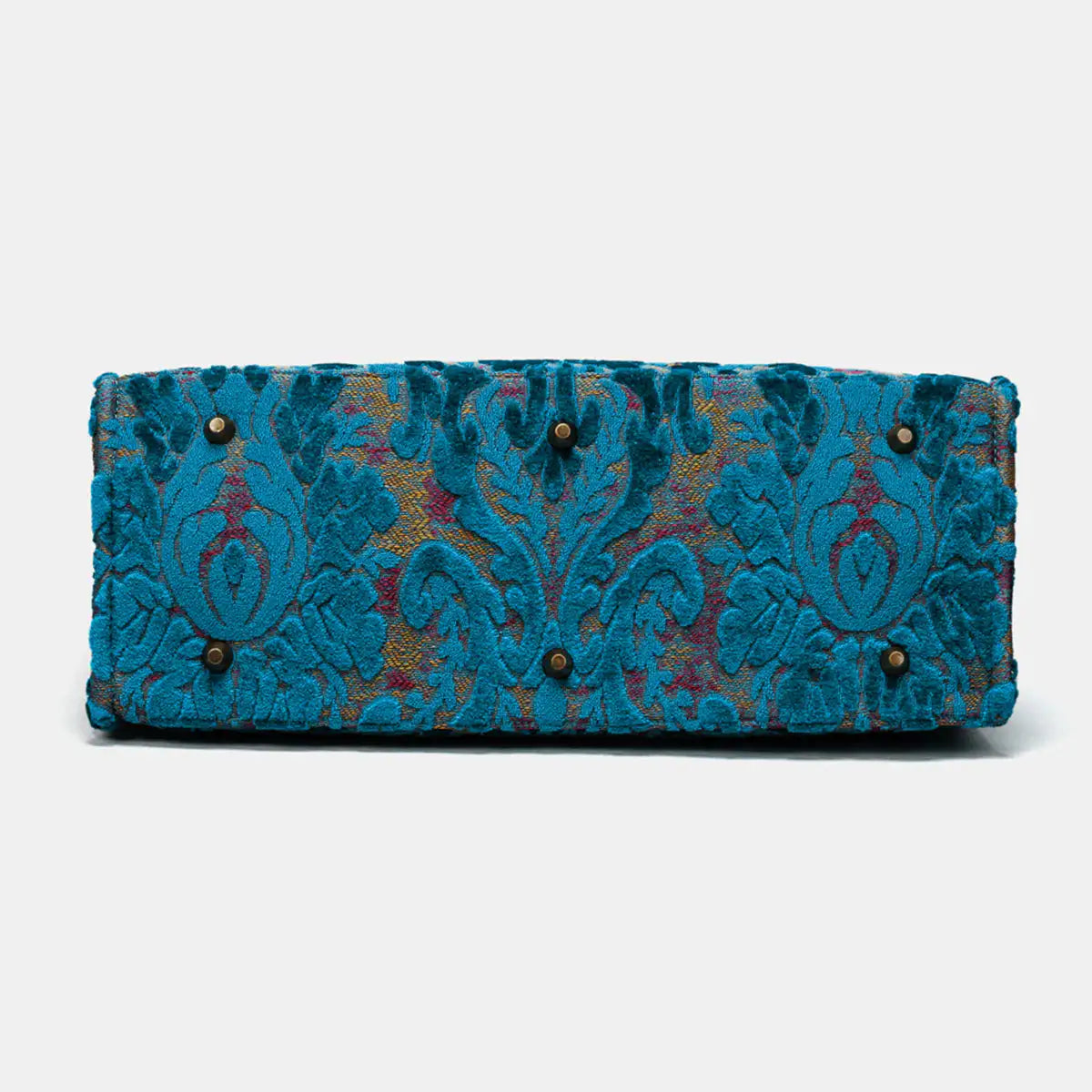 Burnout Velvet Aqua Blue Laptop Work Tote of America bottom